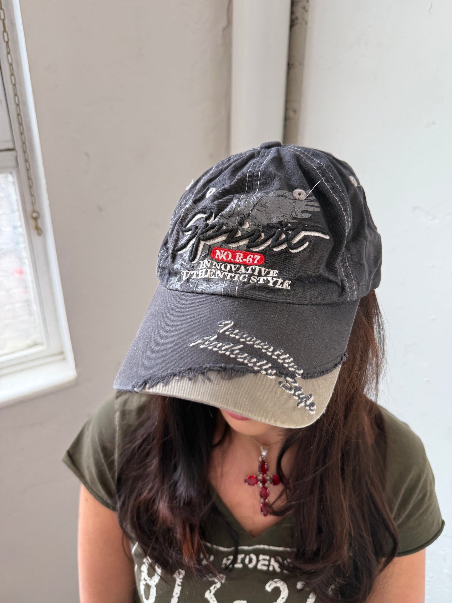 Grey Graphic Cap
