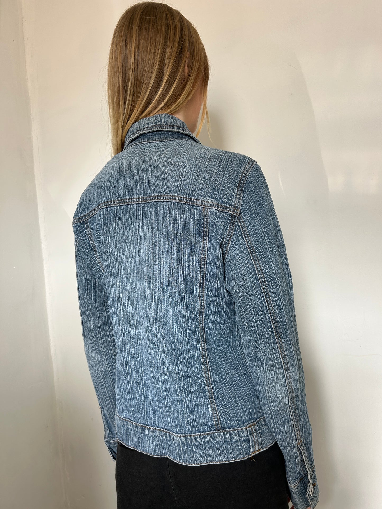 Denim Blue Zip Up Jacket - Size Large