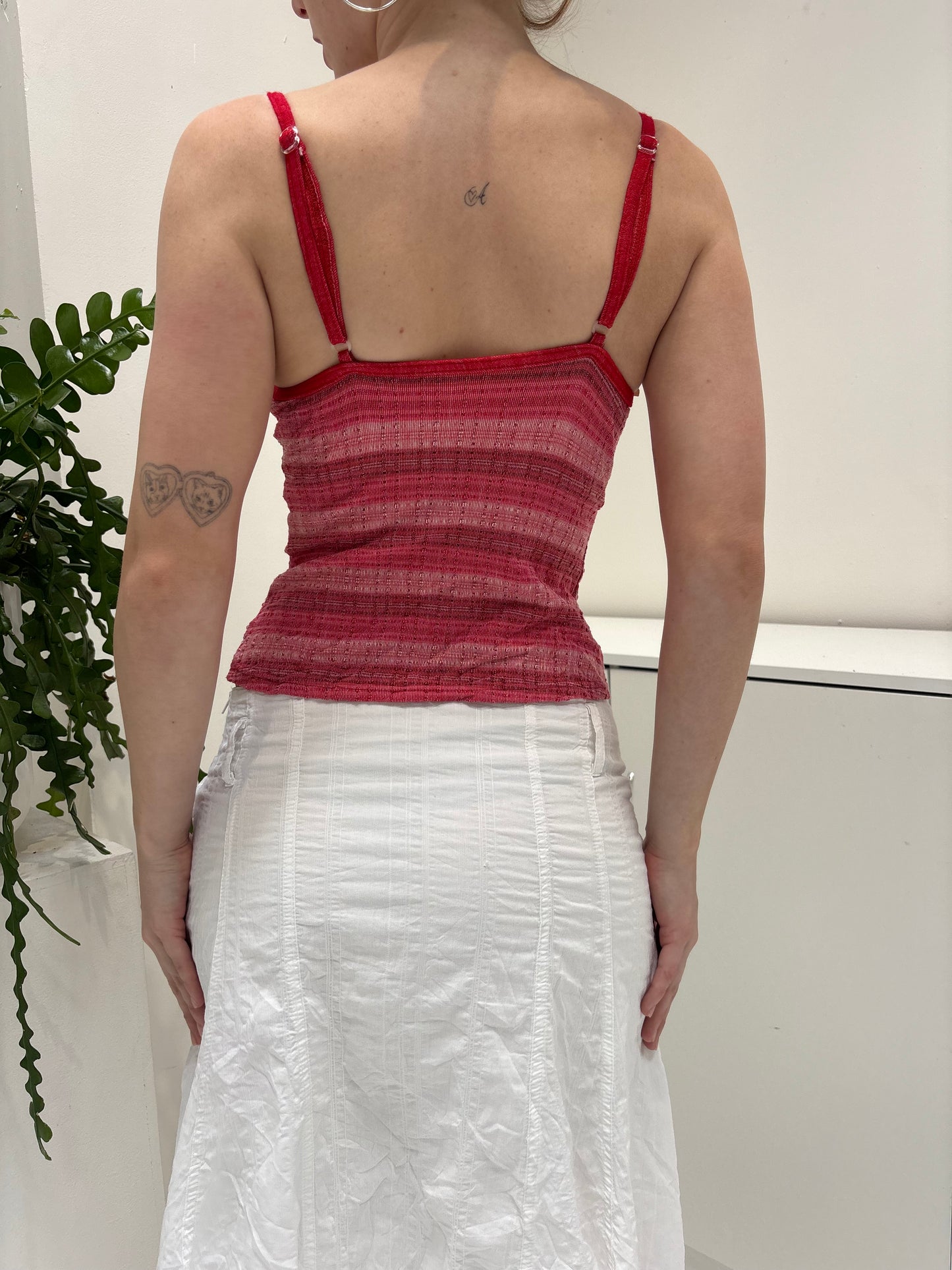 Pink Striped Cami Swim Top - Size Small