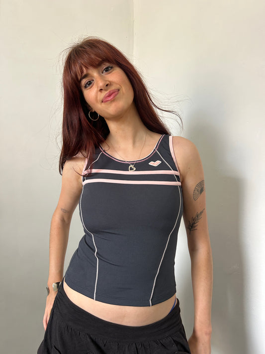 Grey Pink Swim Top Tank - Size Medium
