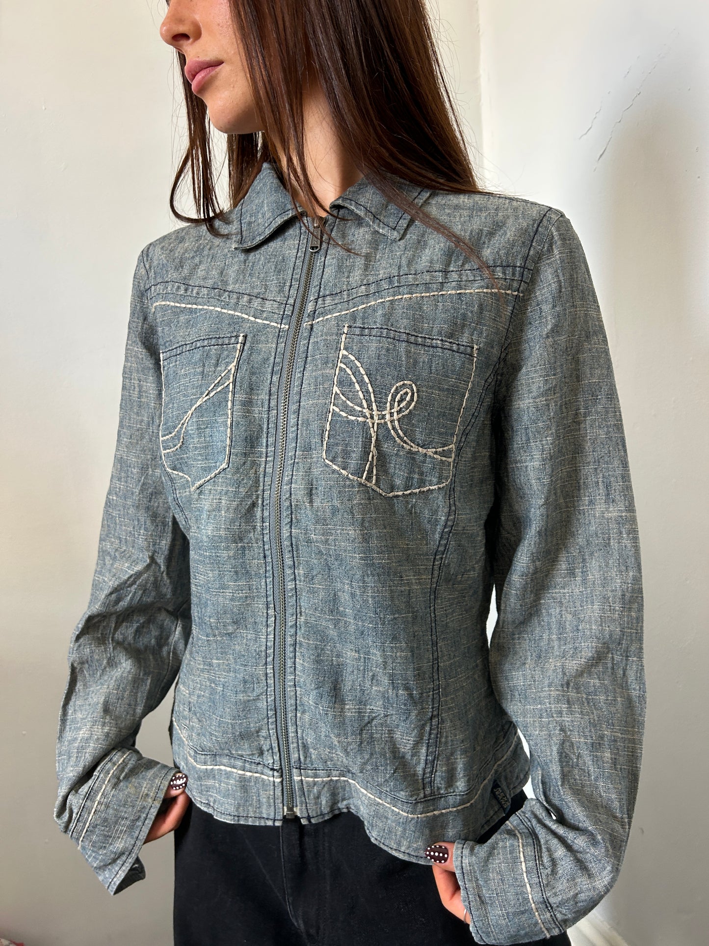 Blue Denim Jacket - Size Large
