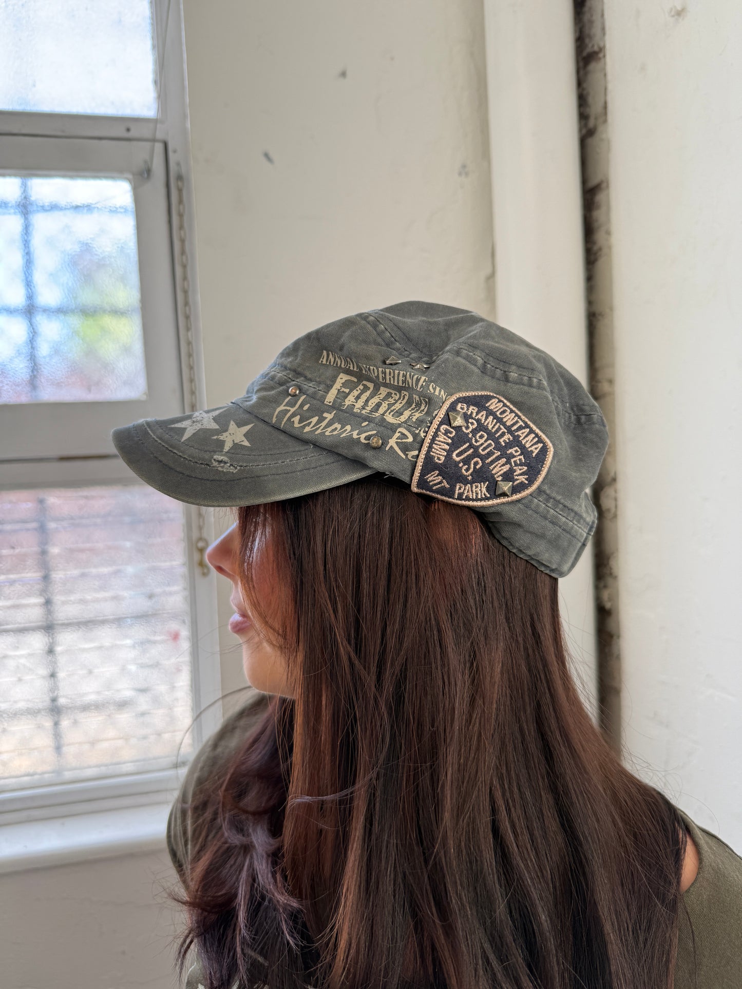 Grey Washed Cargo Style Cap