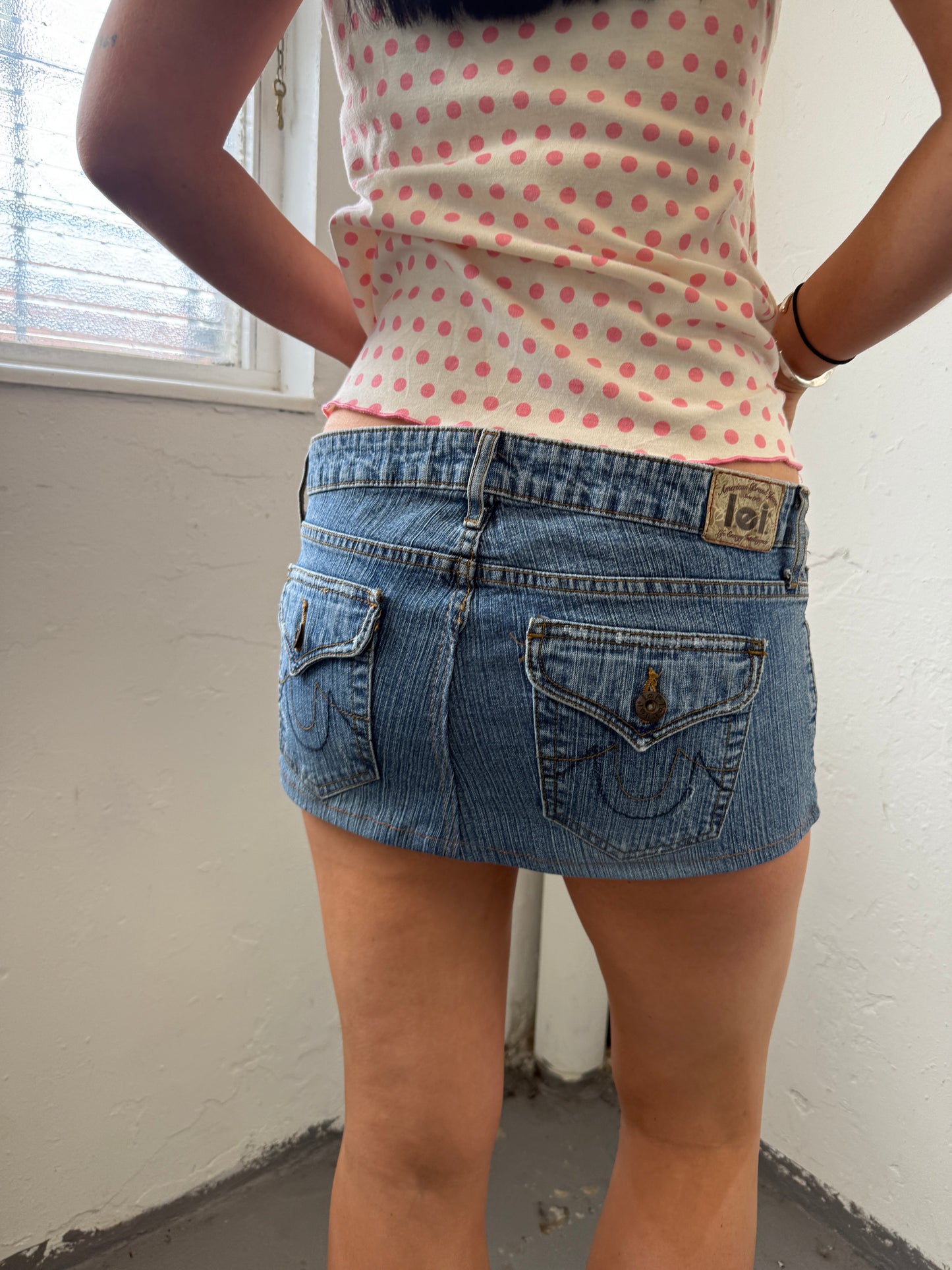 Denim Blue Mini Skirt - Size 10-12