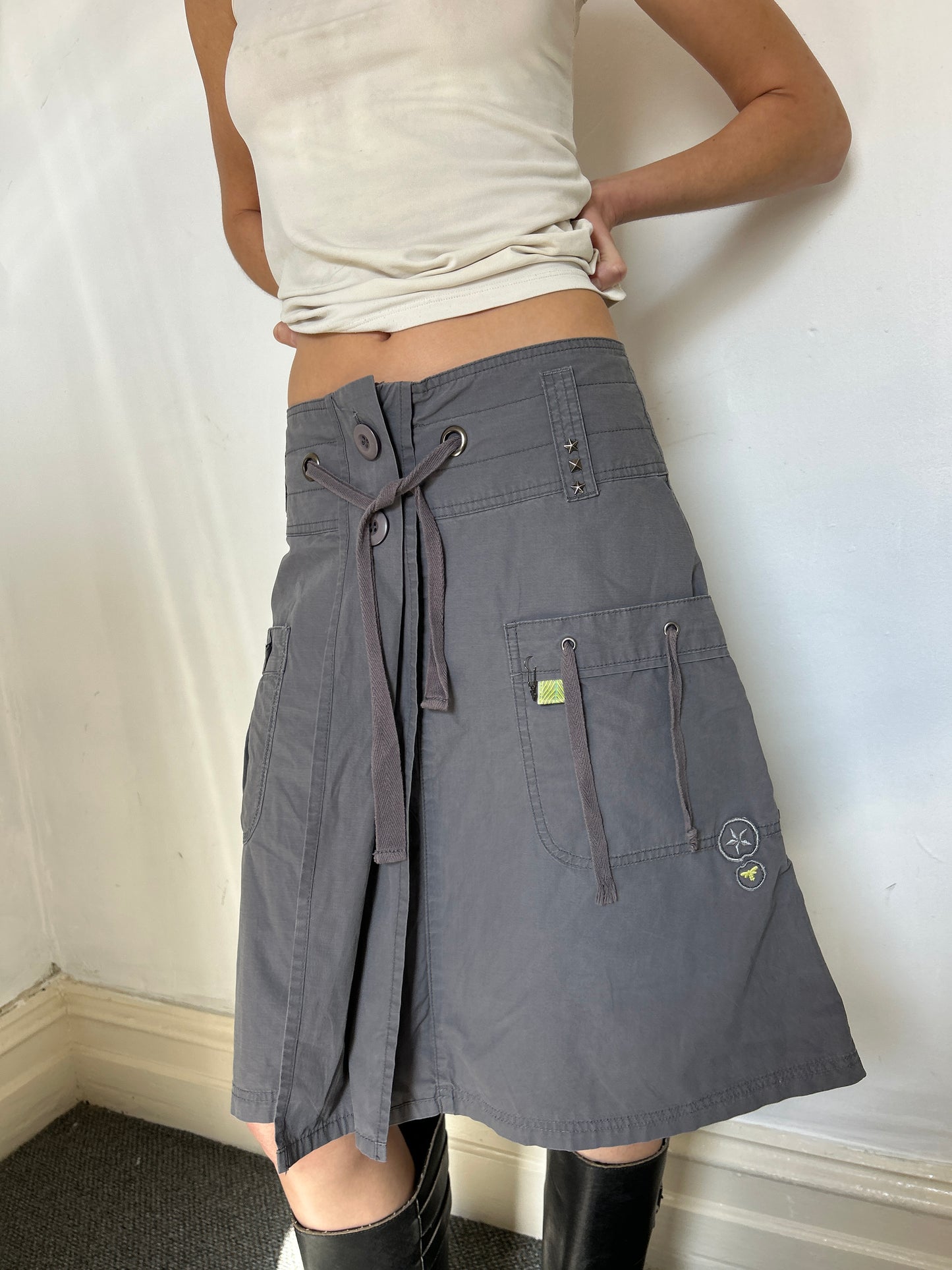 Dark Grey Midi Skirt - Size 10