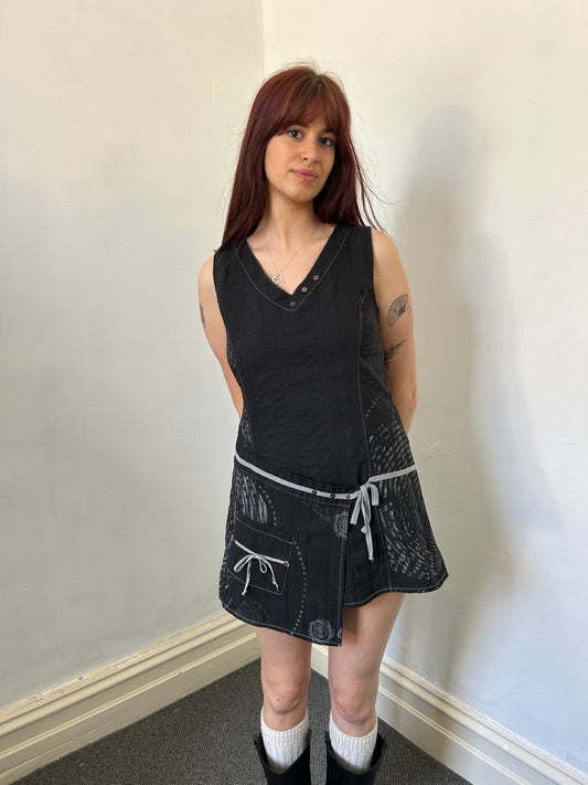 Black V Neck Dress - Size Medium