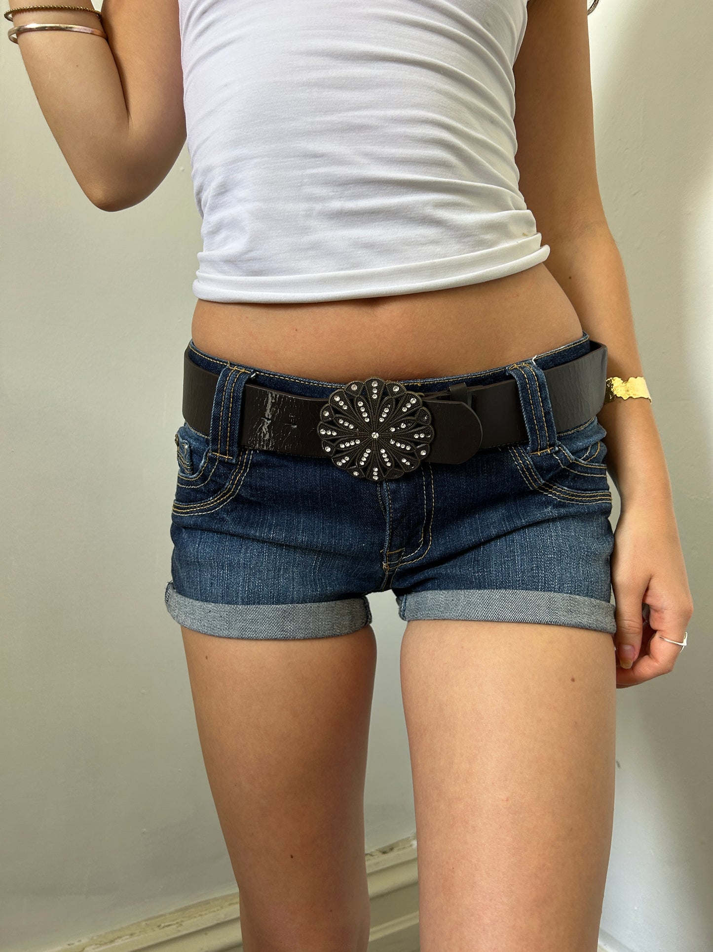 Denim Blue Micro Mini Shorts - Size 8