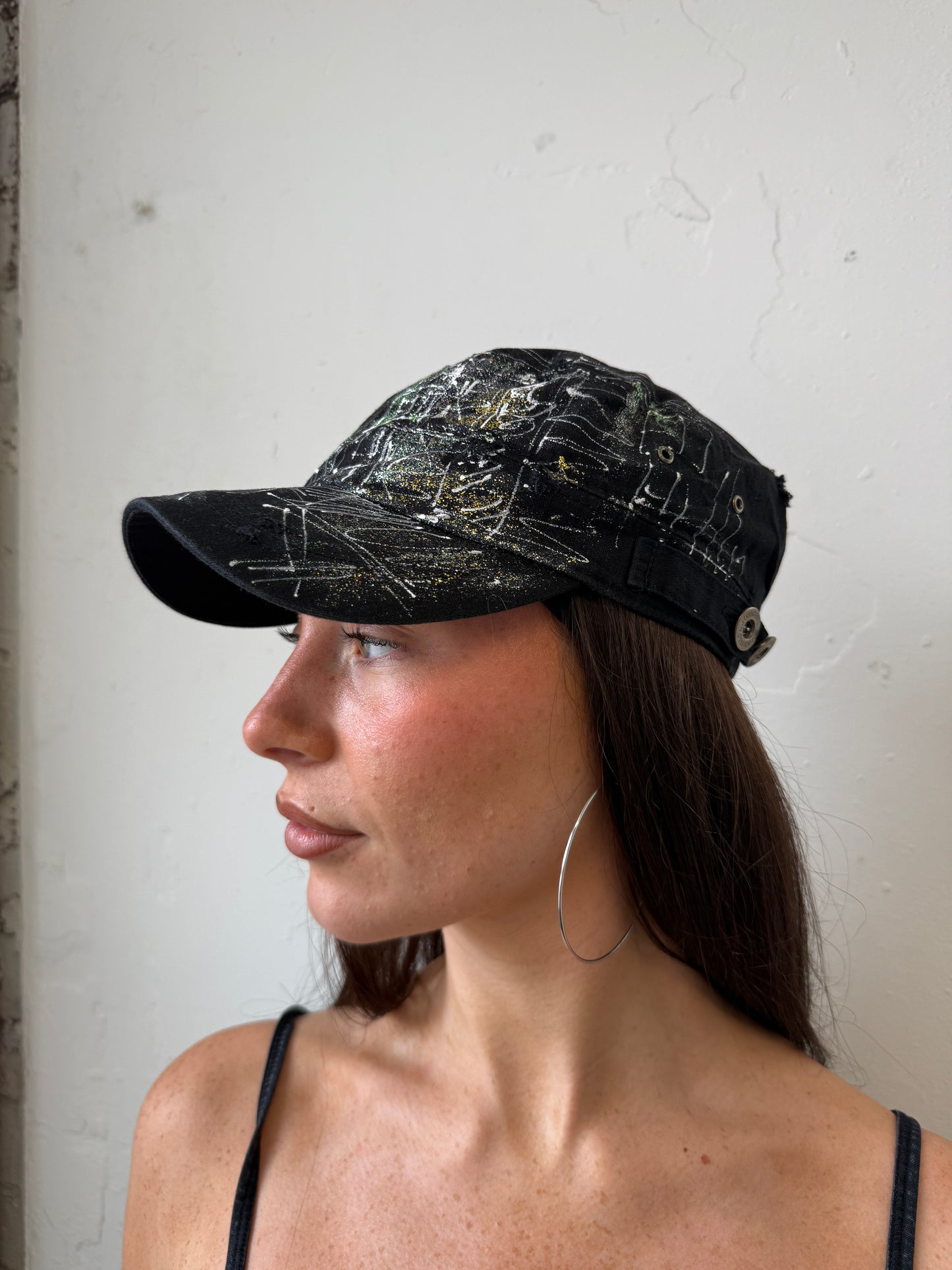 Black White Yellow Green Cap