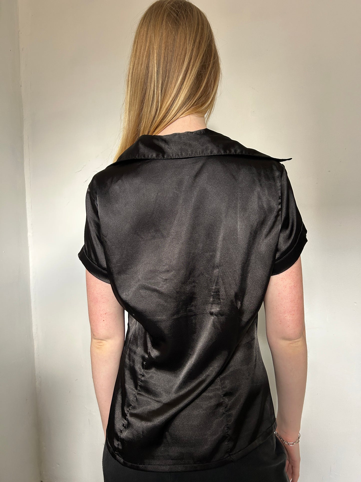 Black Button Up Blouse - Size Large