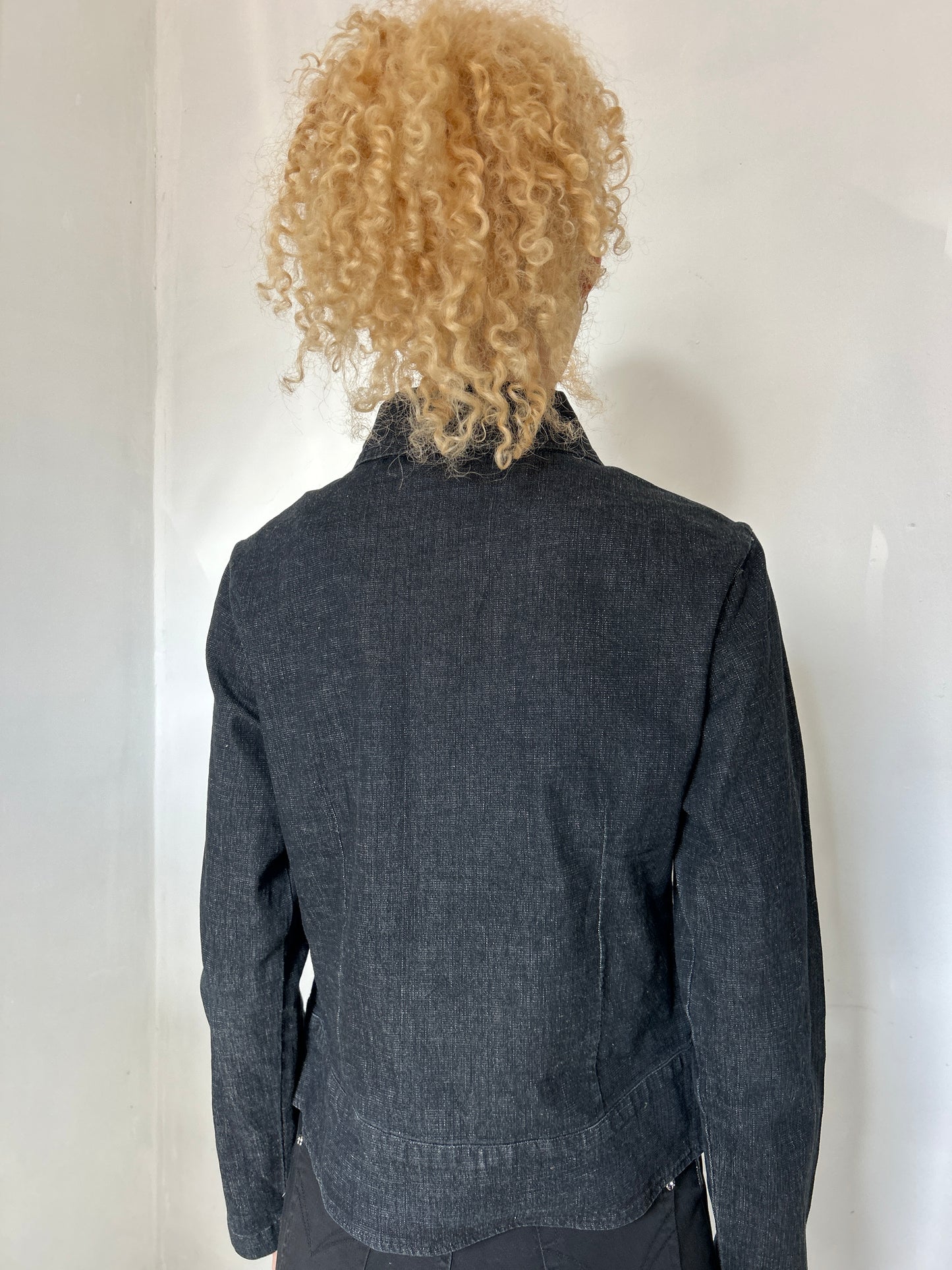 Dark Denim Zip Up Jacket - Size Small