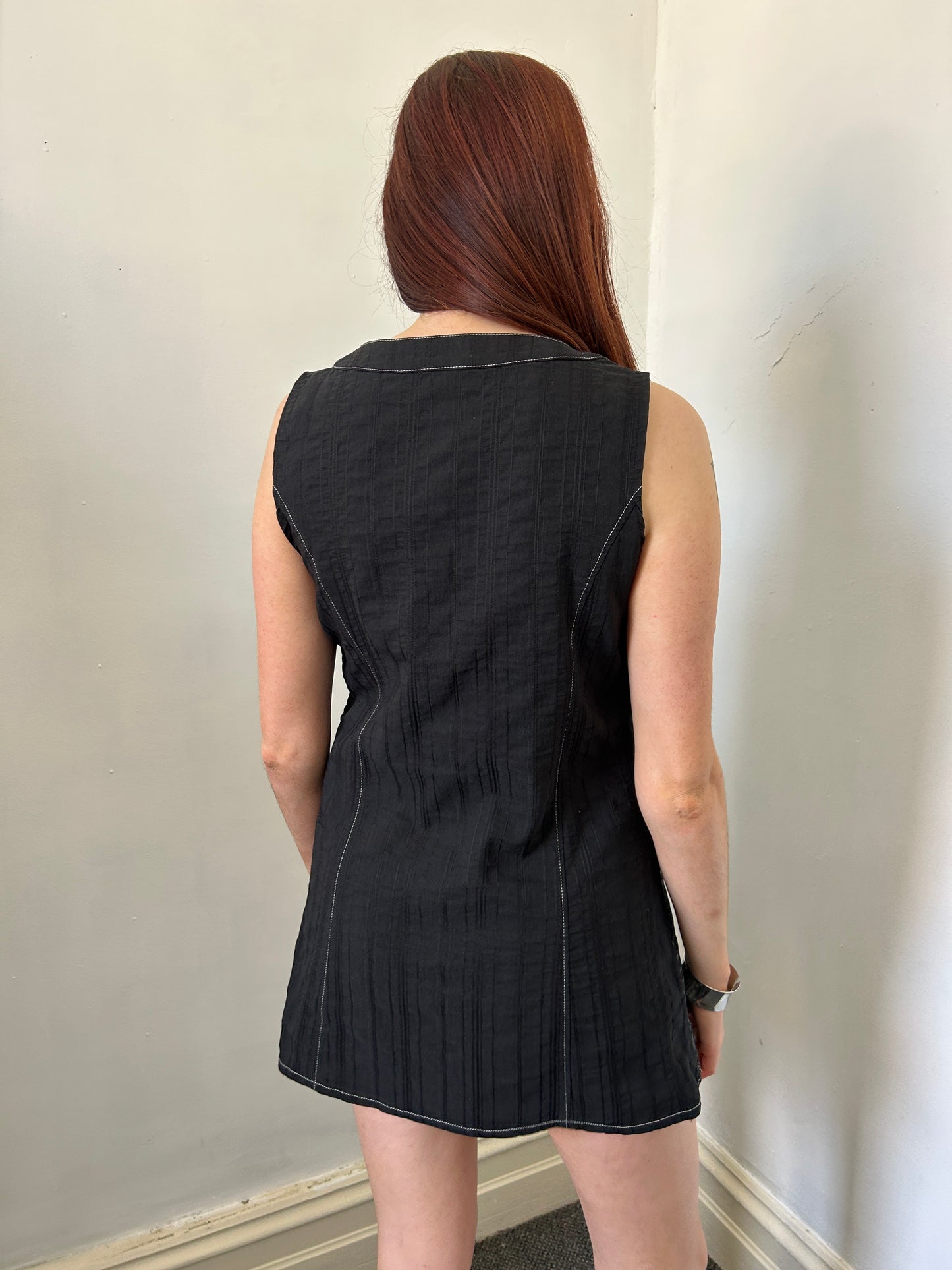 Black V Neck Dress - Size Medium