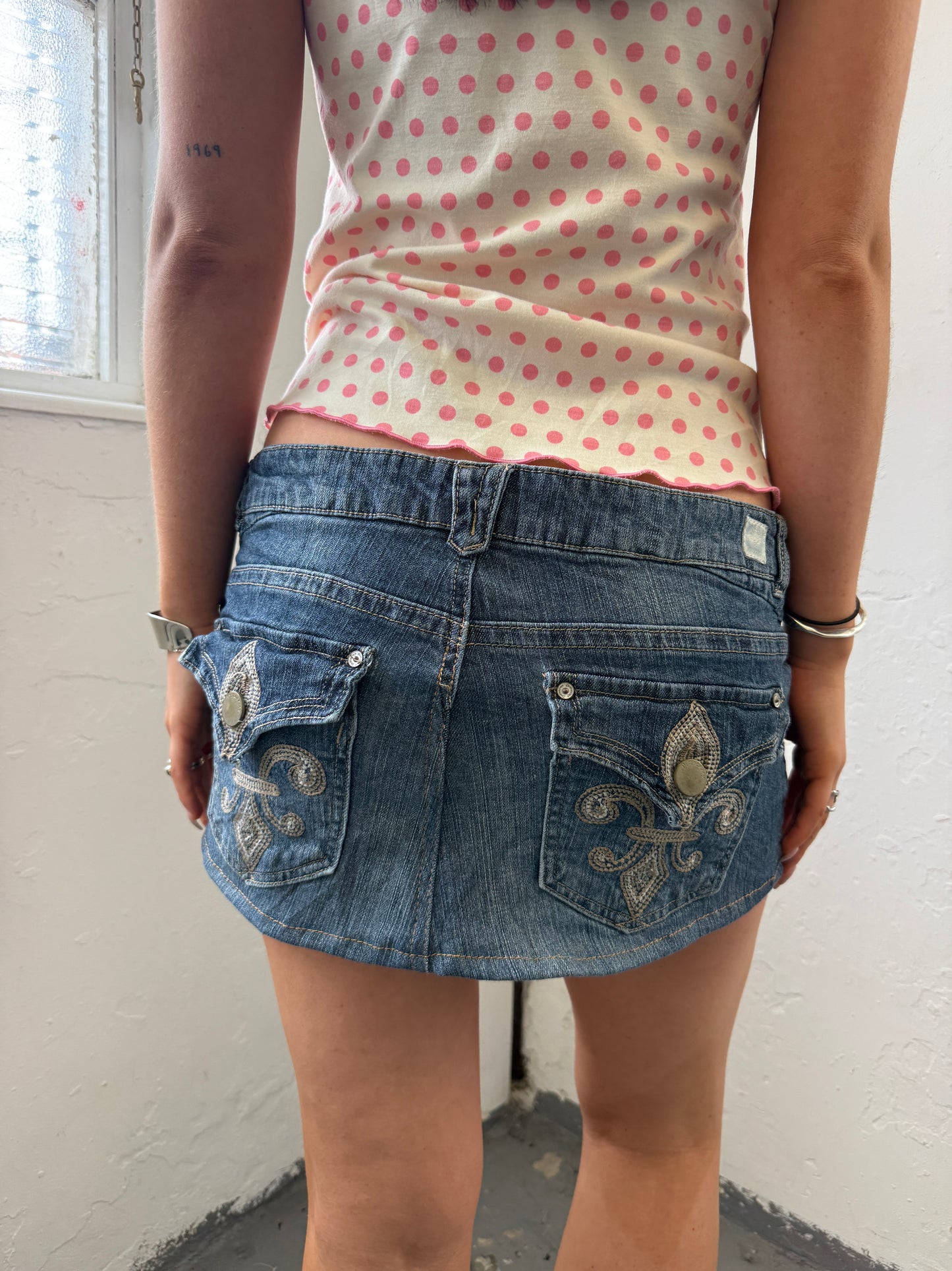 Denim Blue Mini Skirt - Size 10-12