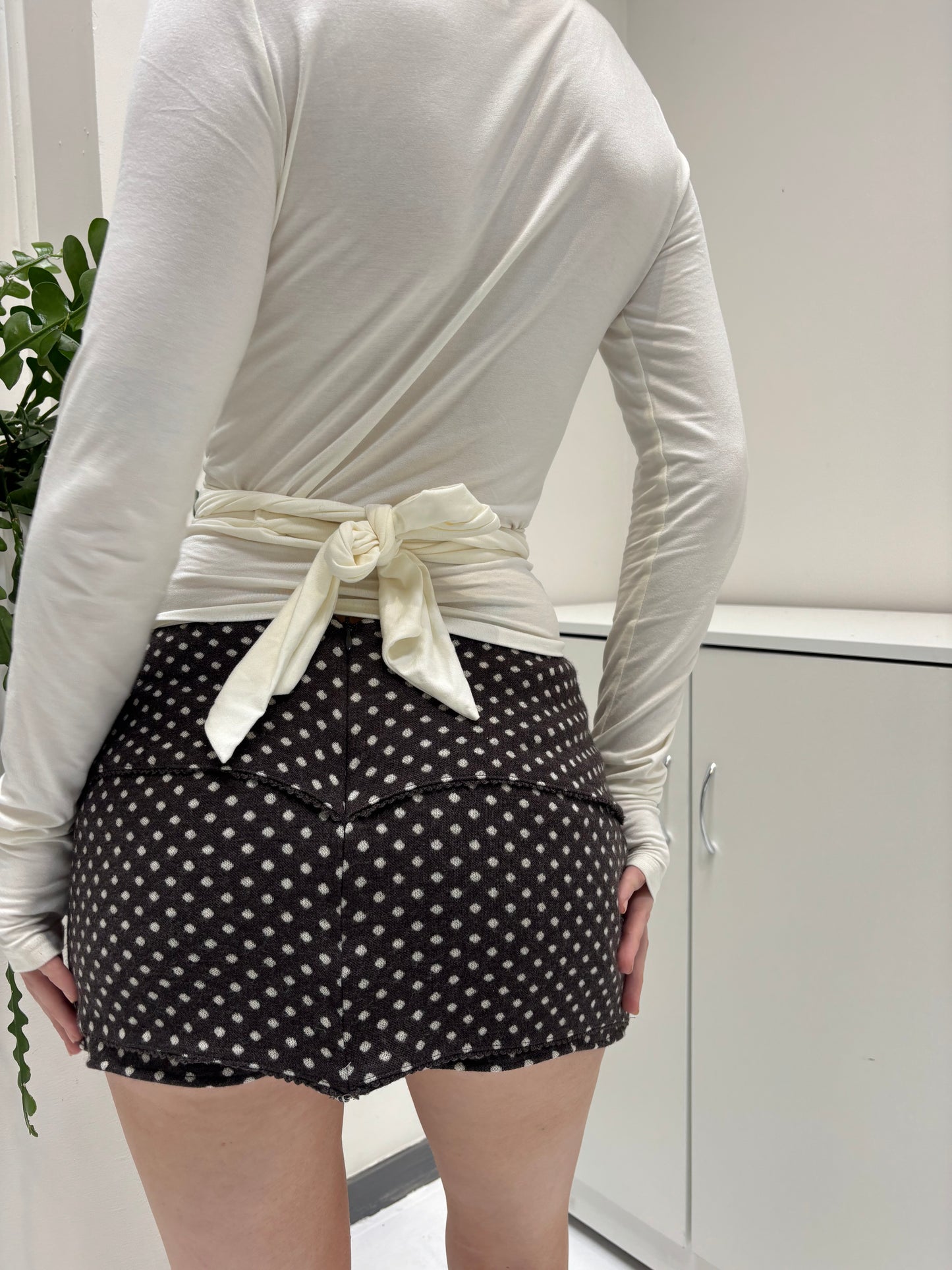 Brown Polka Dot Skirt - Size Small