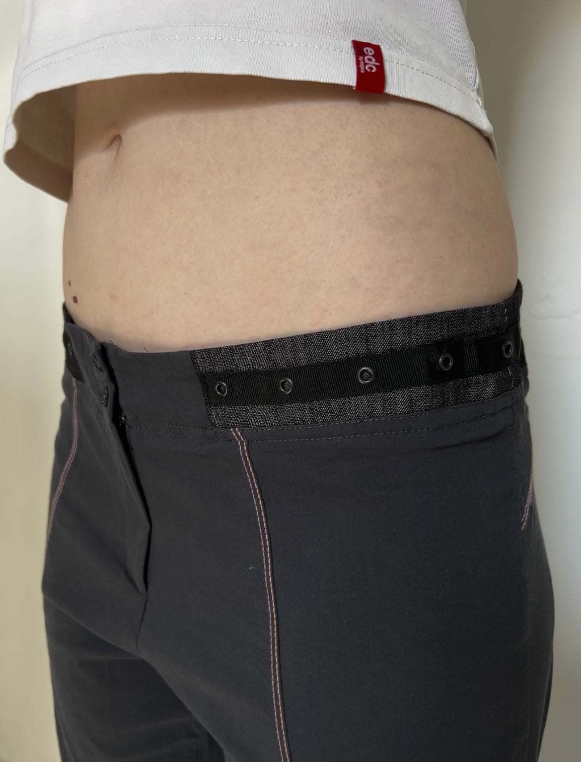Dark Grey and Pink Capri Pants - Size 12
