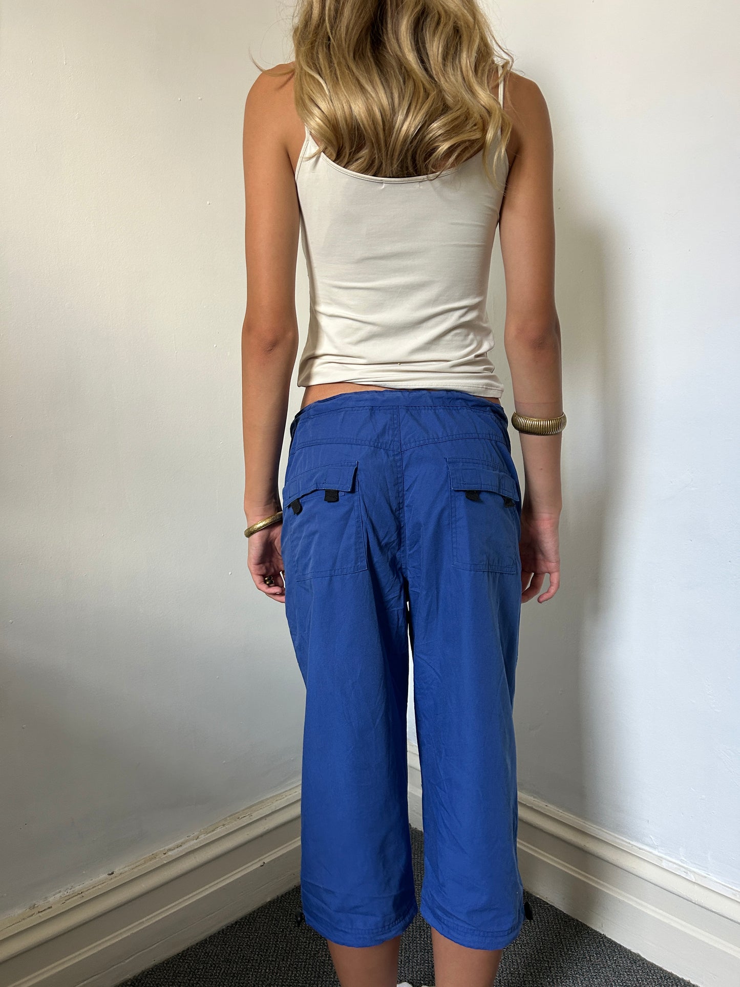 Dark Blue Capri Trousers - Size Medium