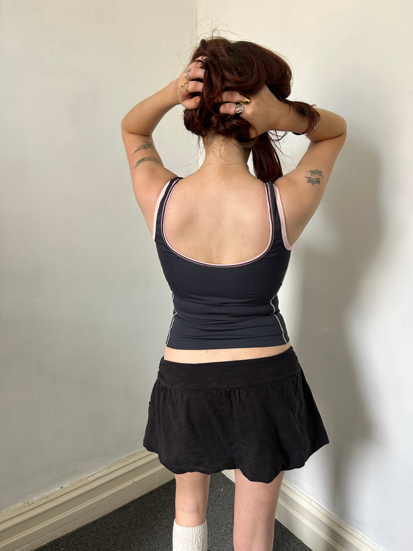 Grey Pink Swim Top Tank - Size Medium