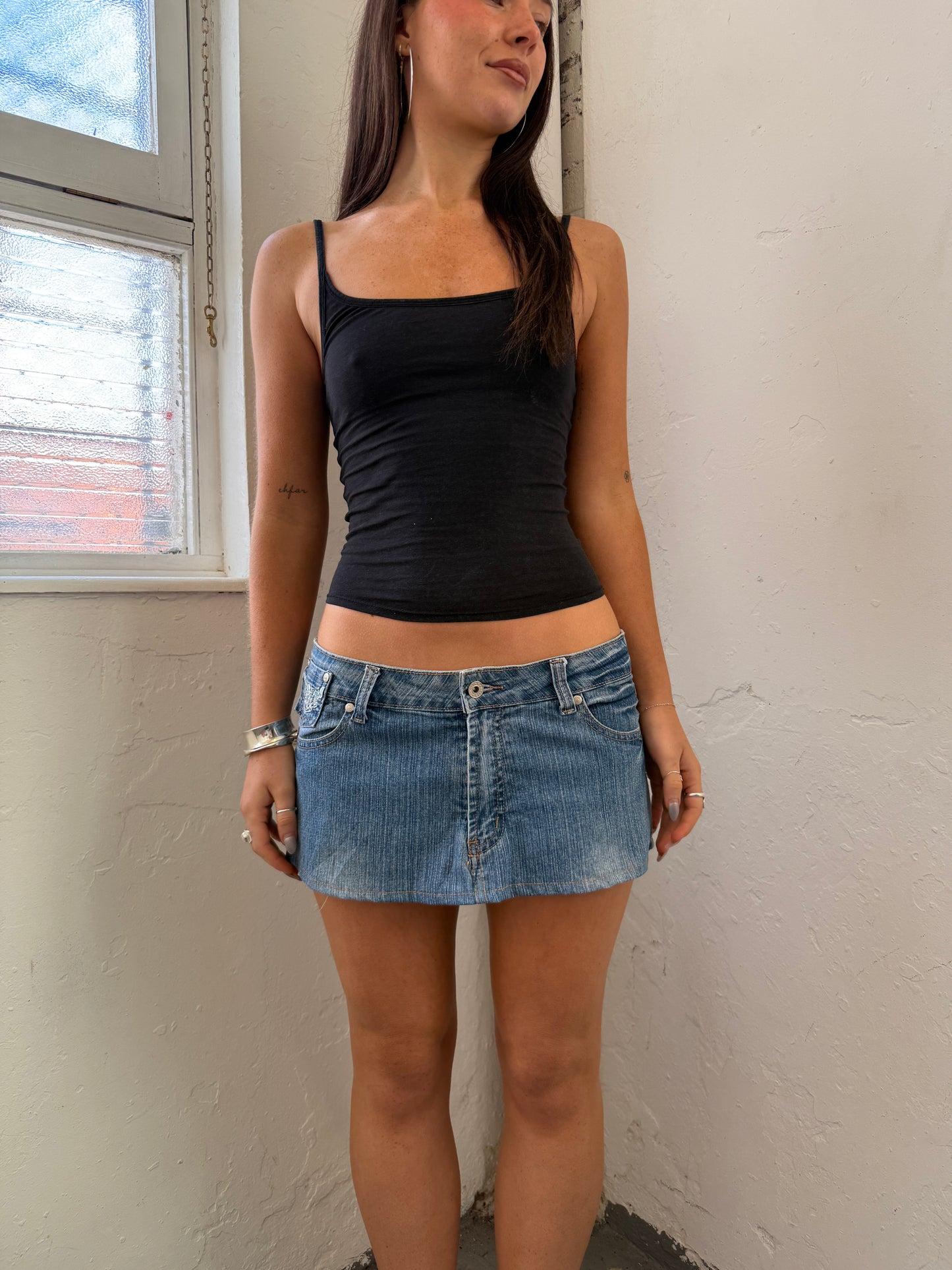 Denim Blue Mini Skirt - W33
