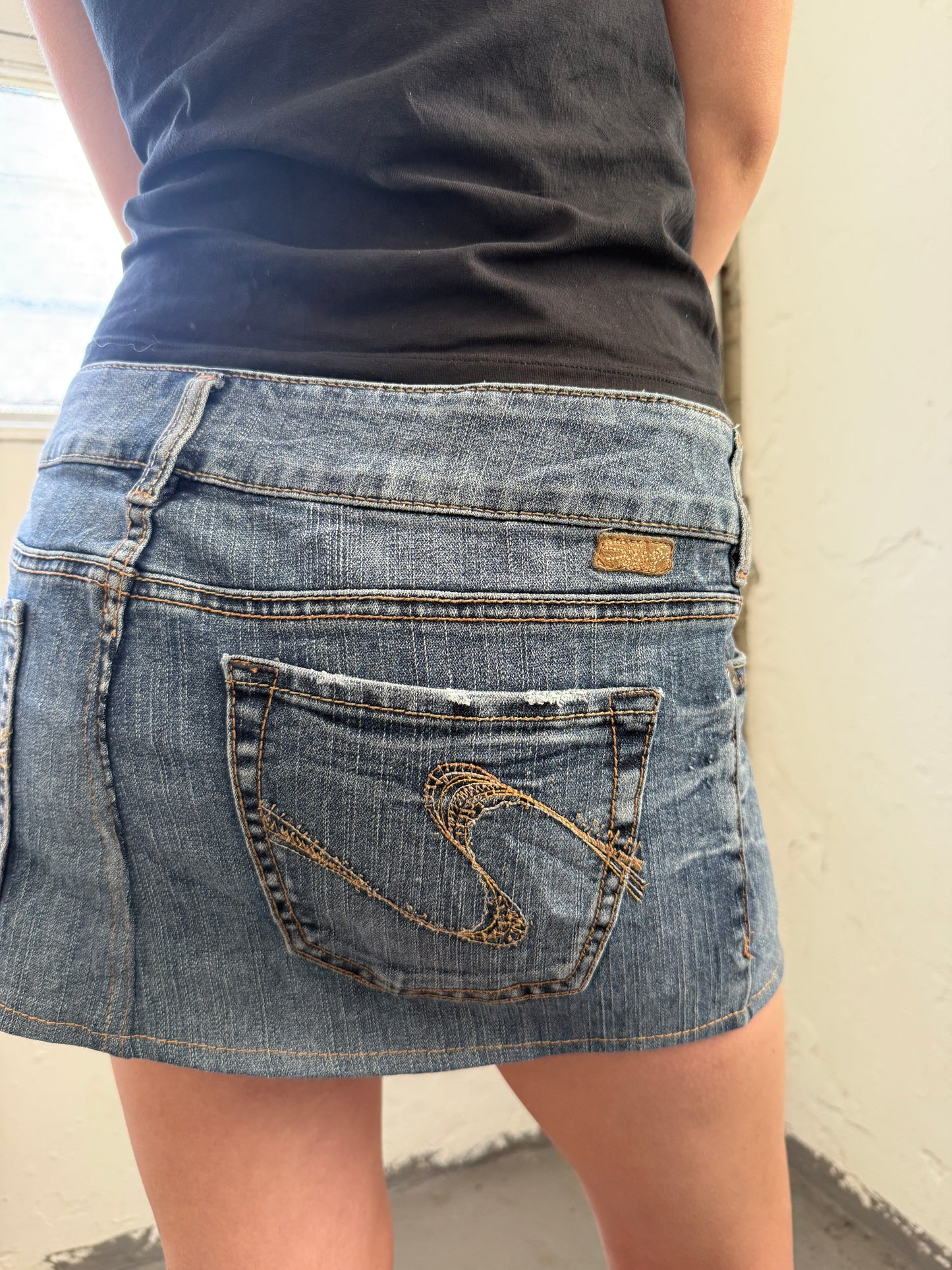 Denim Blue Mini Skirt - W33