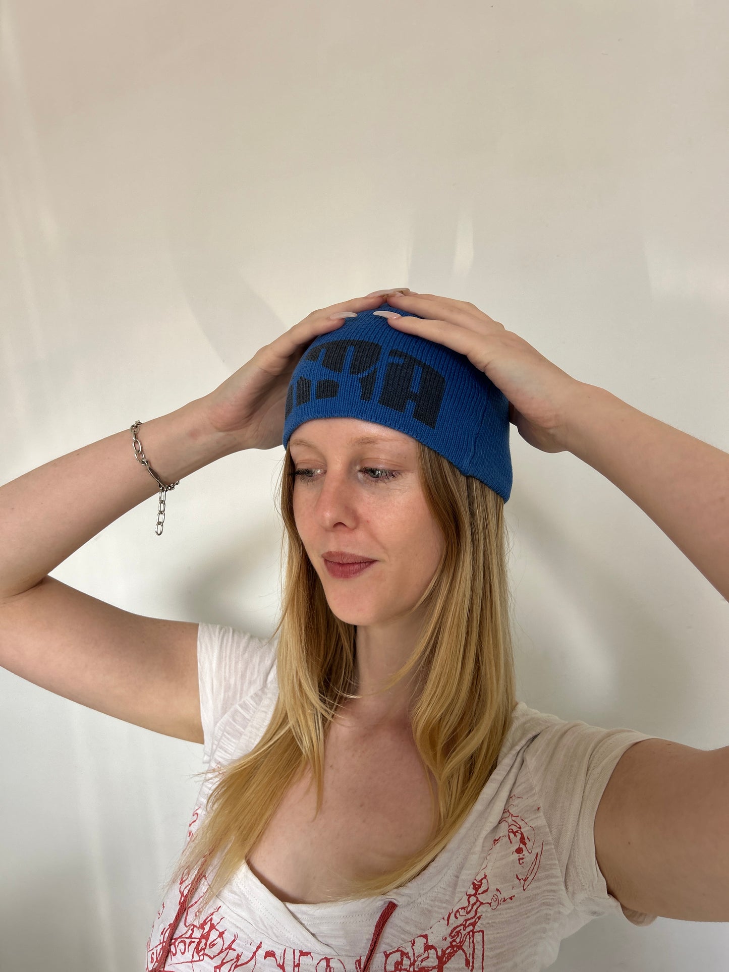 Navy Blue Black Puma Beanie