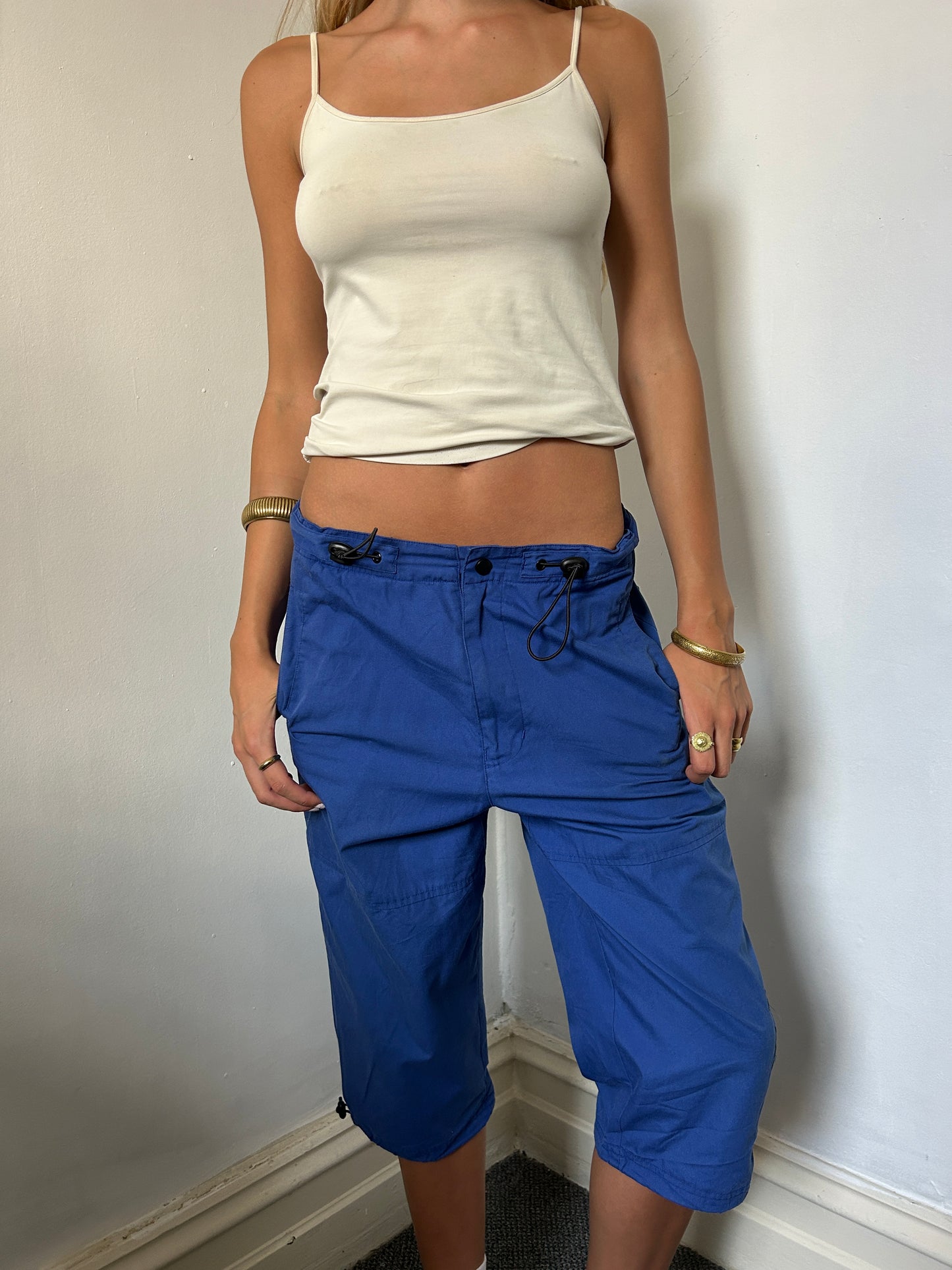 Dark Blue Capri Trousers - Size Medium