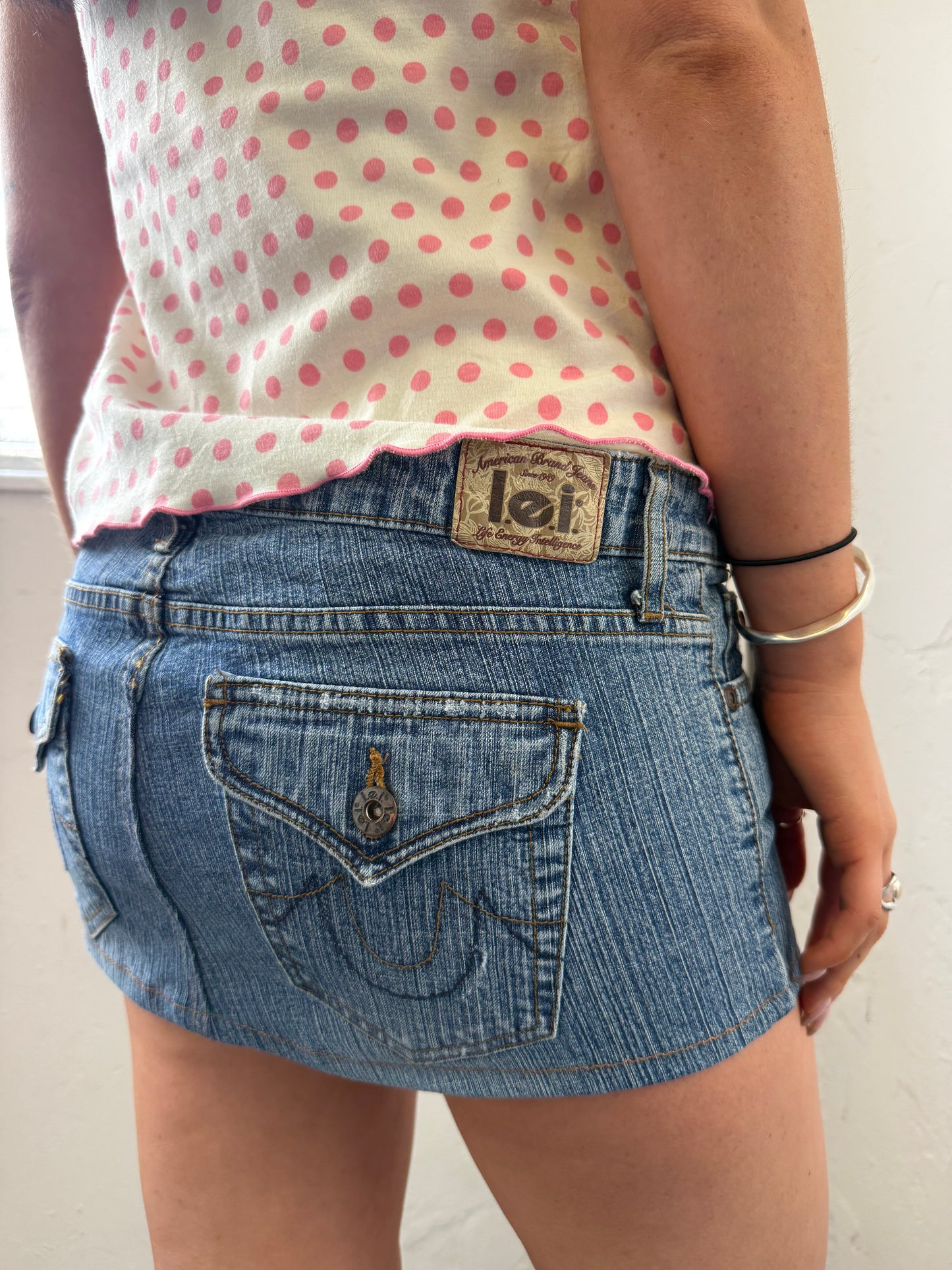 Denim Blue Mini Skirt - Size 10-12