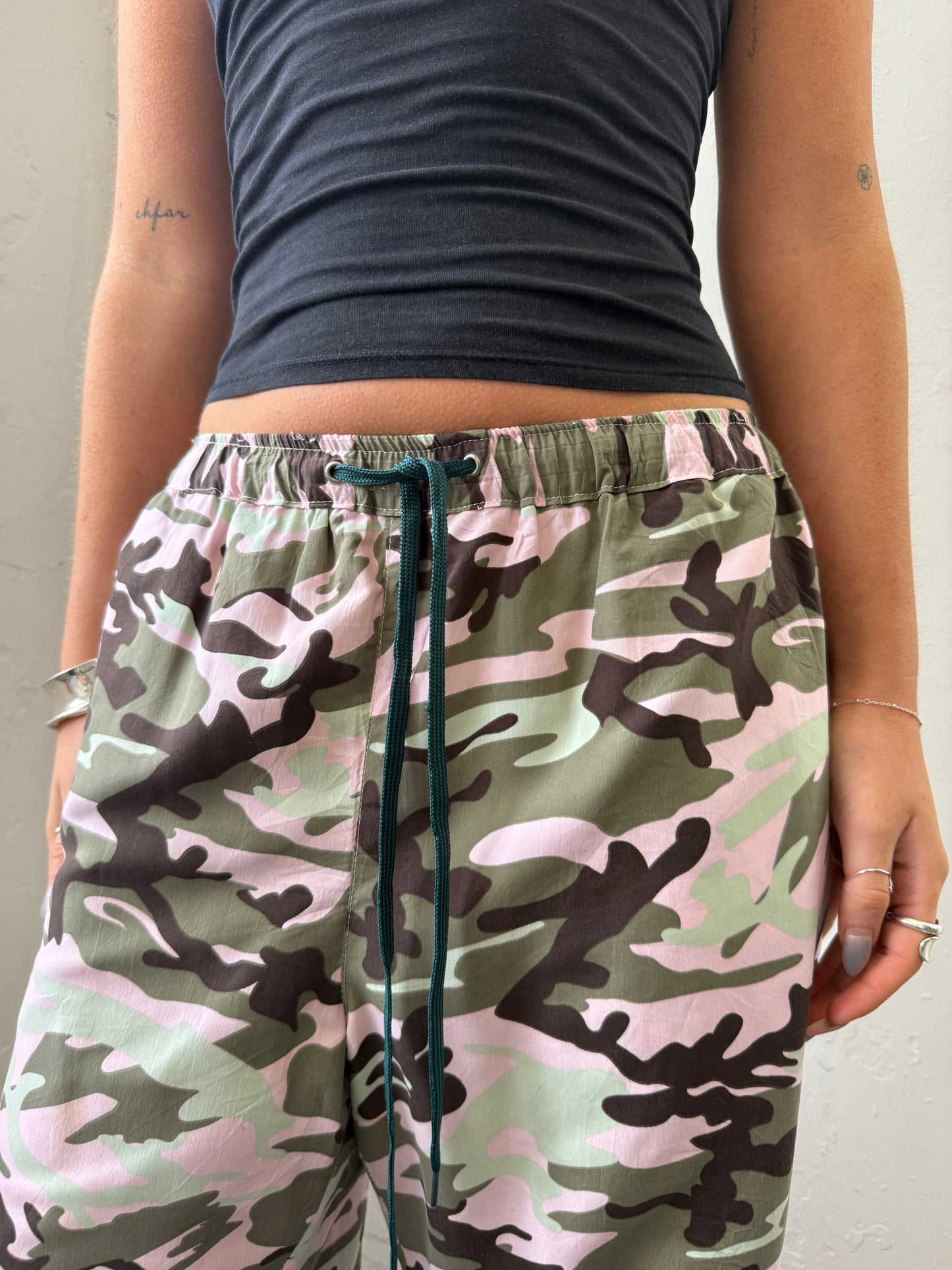Camo Green Pink Capris - Size Small