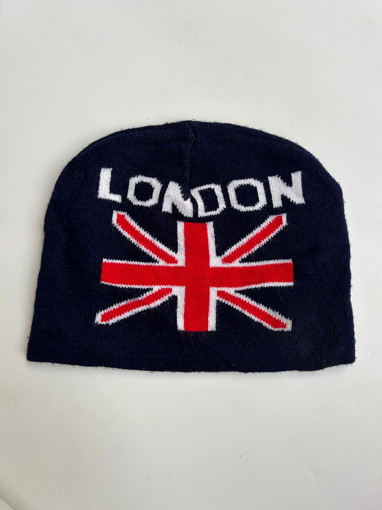 Navy Blue Red White London Beanie