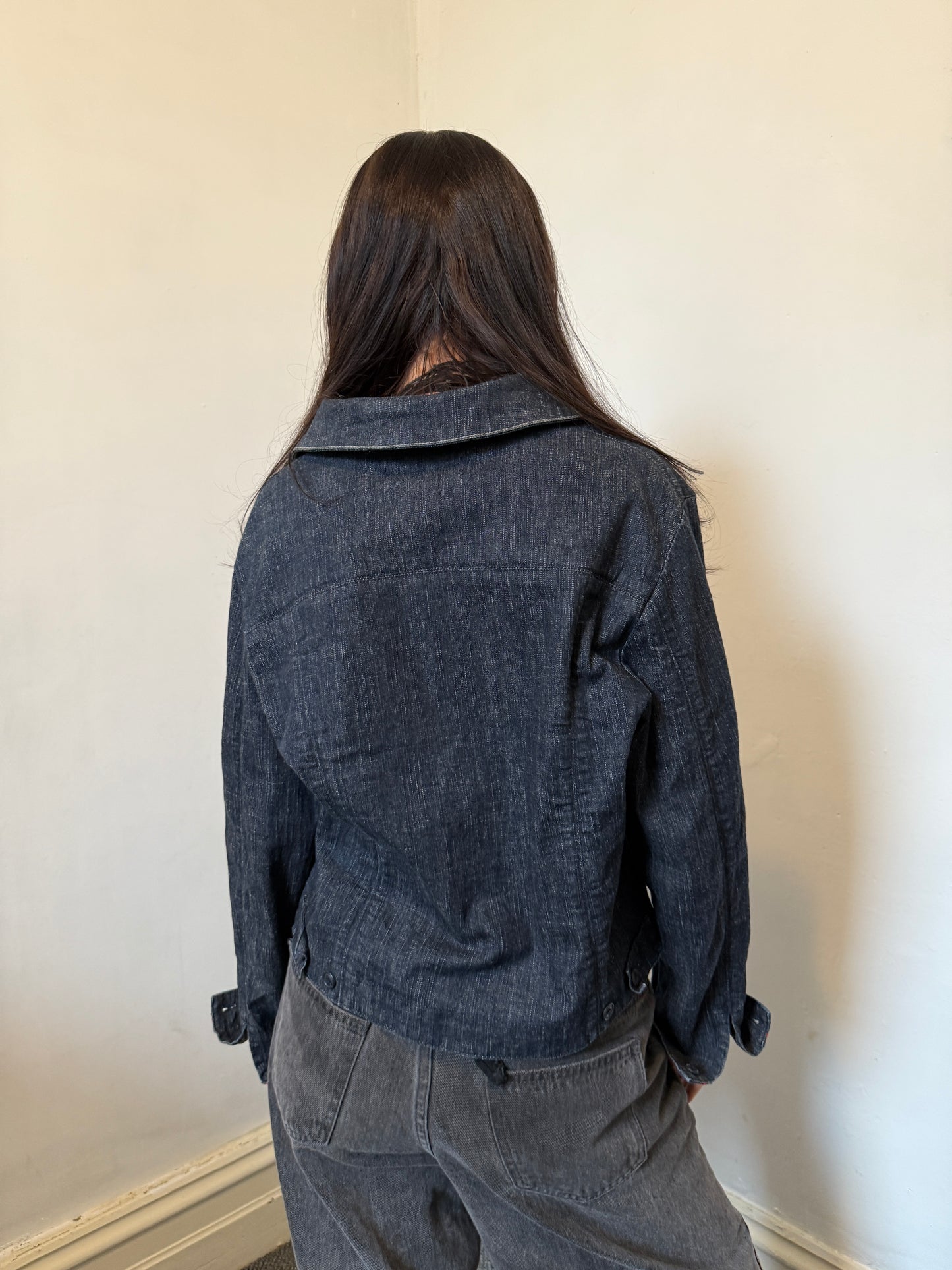 Denim Blue Button Up Jacket - Size Small/Medium