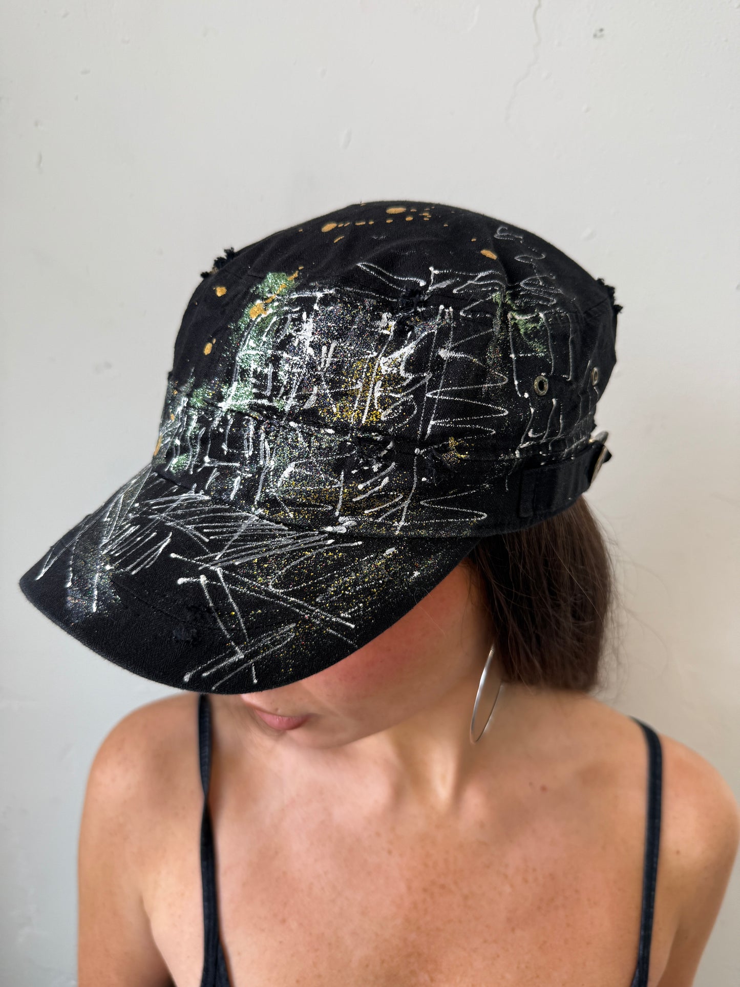 Black White Yellow Green Cap