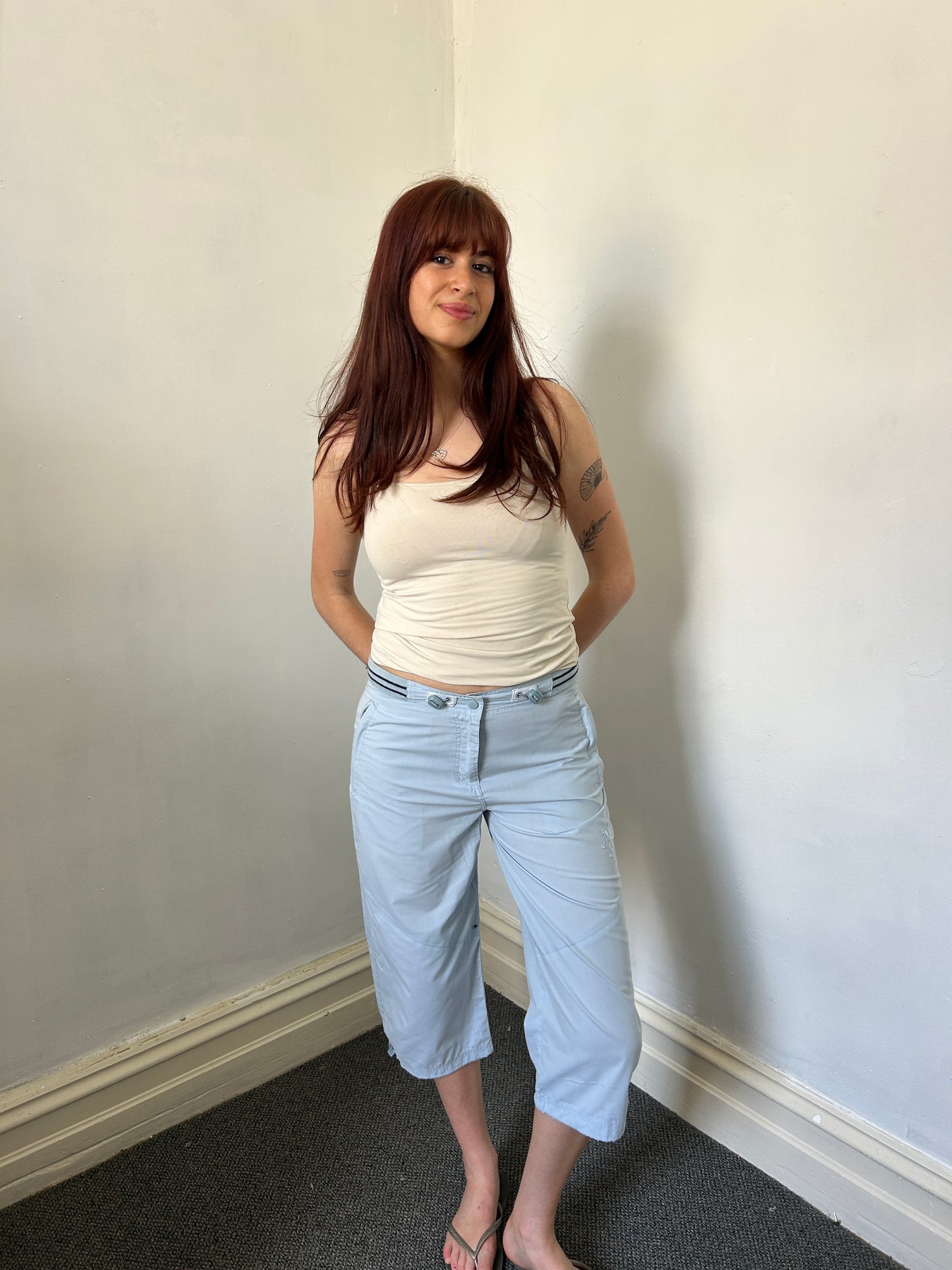 Blue Capri Trousers - Size Medium