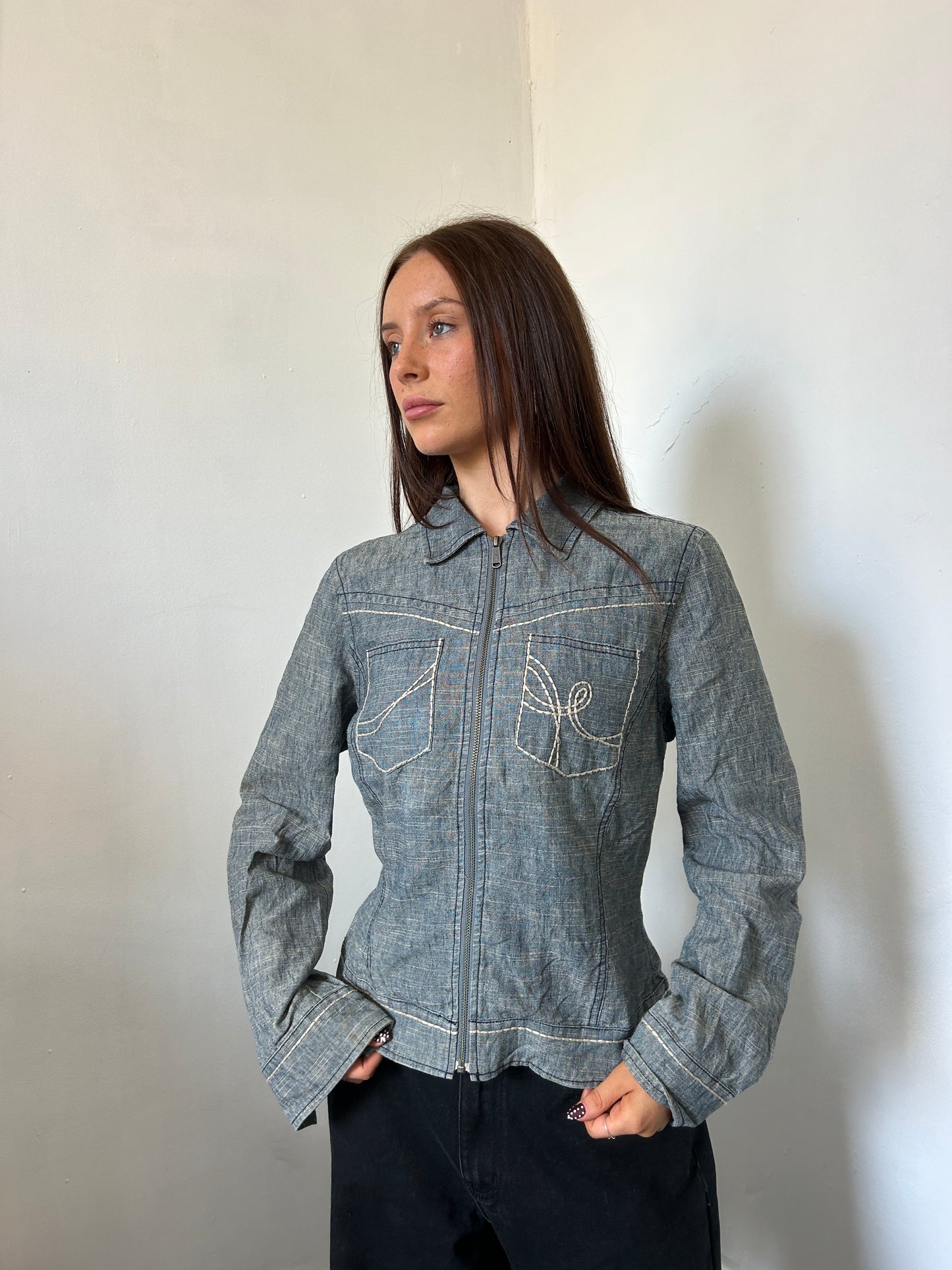 Blue Denim Jacket - Size Large