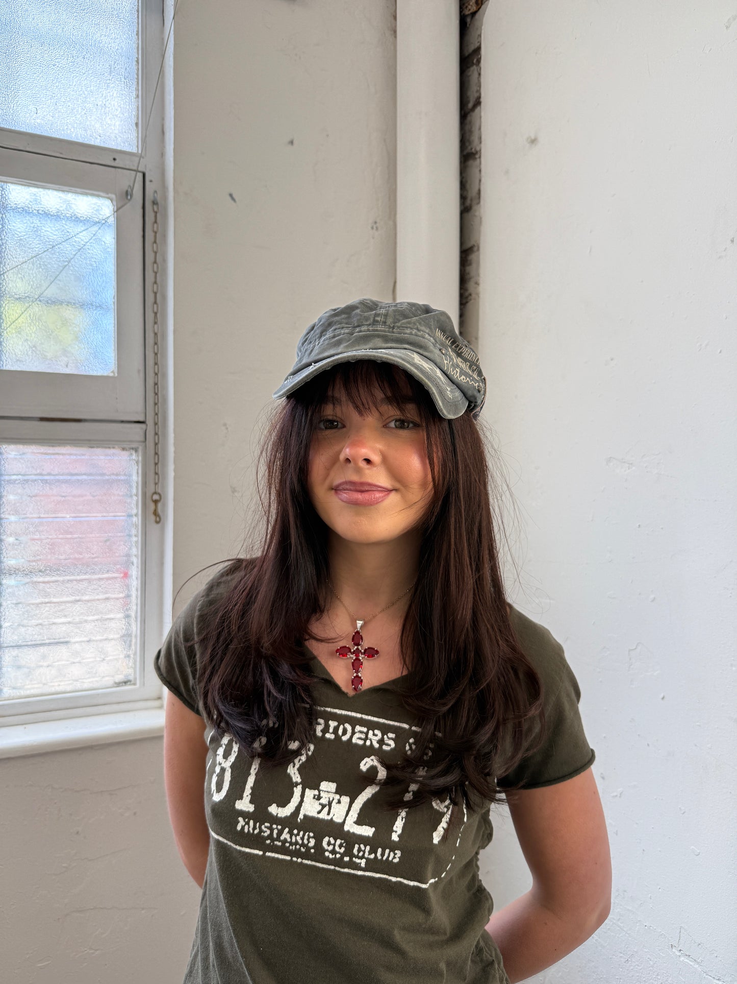 Grey Washed Cargo Style Cap