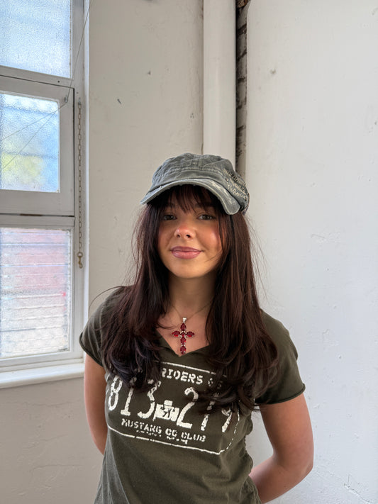 Grey Washed Cargo Style Cap
