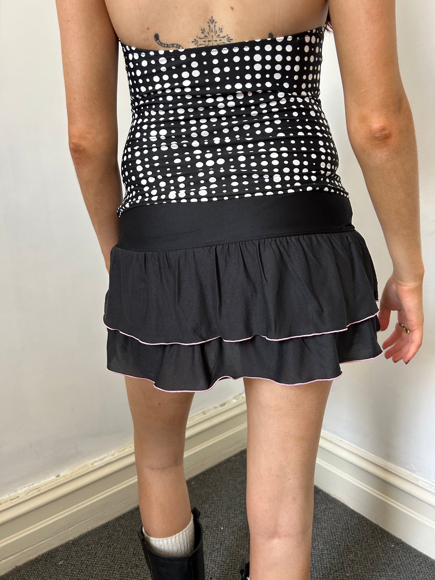 Black Pink Micro Mini Skirt - Size Small