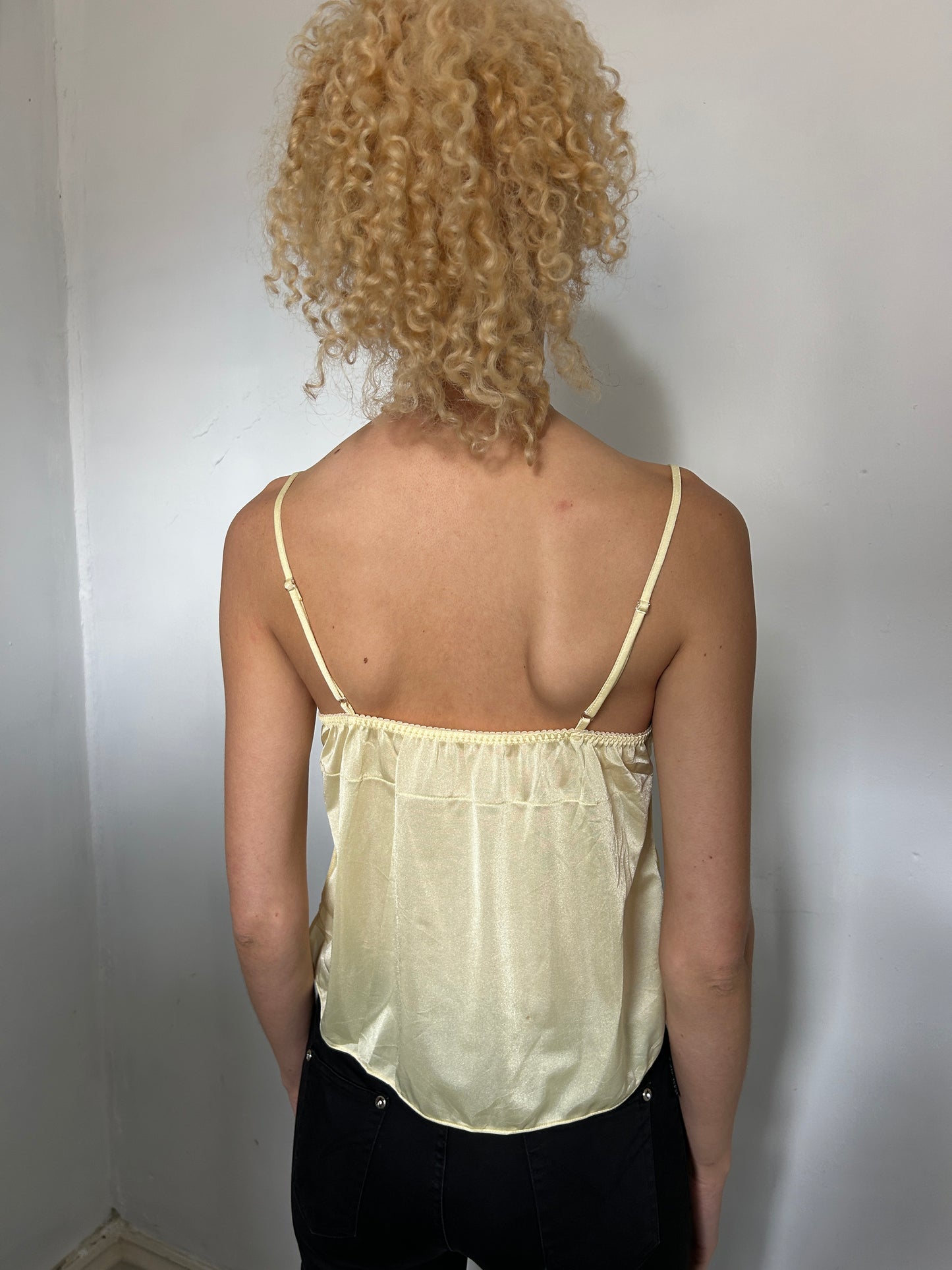 Yellow Pink Lace Cami Top - Size Small