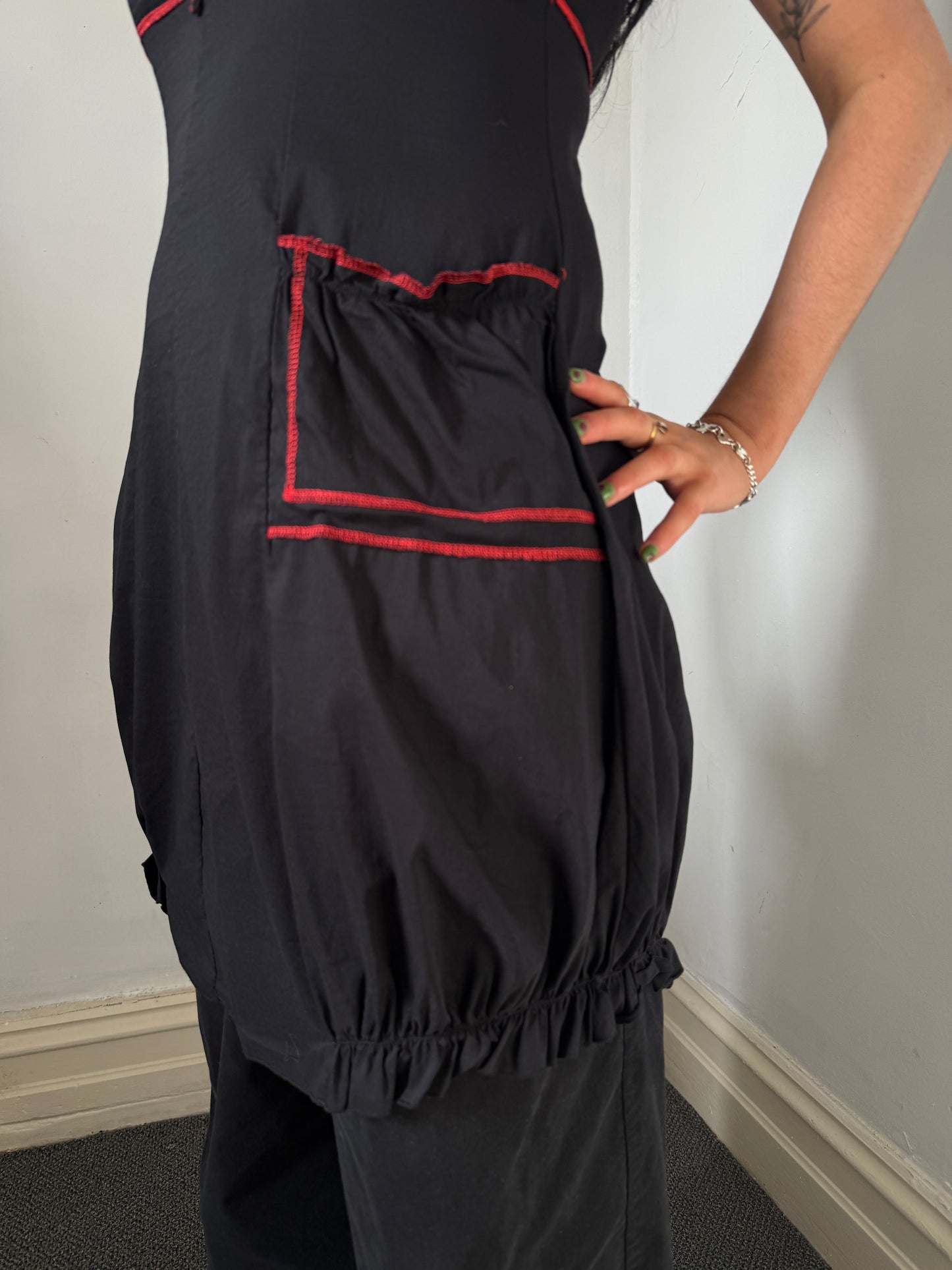 Black Red Long Dress - Size 10