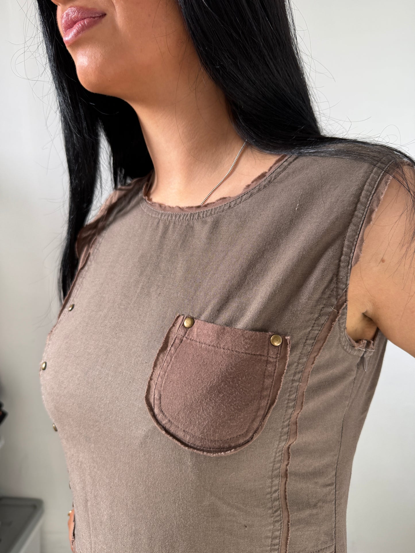 Brown Short Sleeve Top - Size Medium