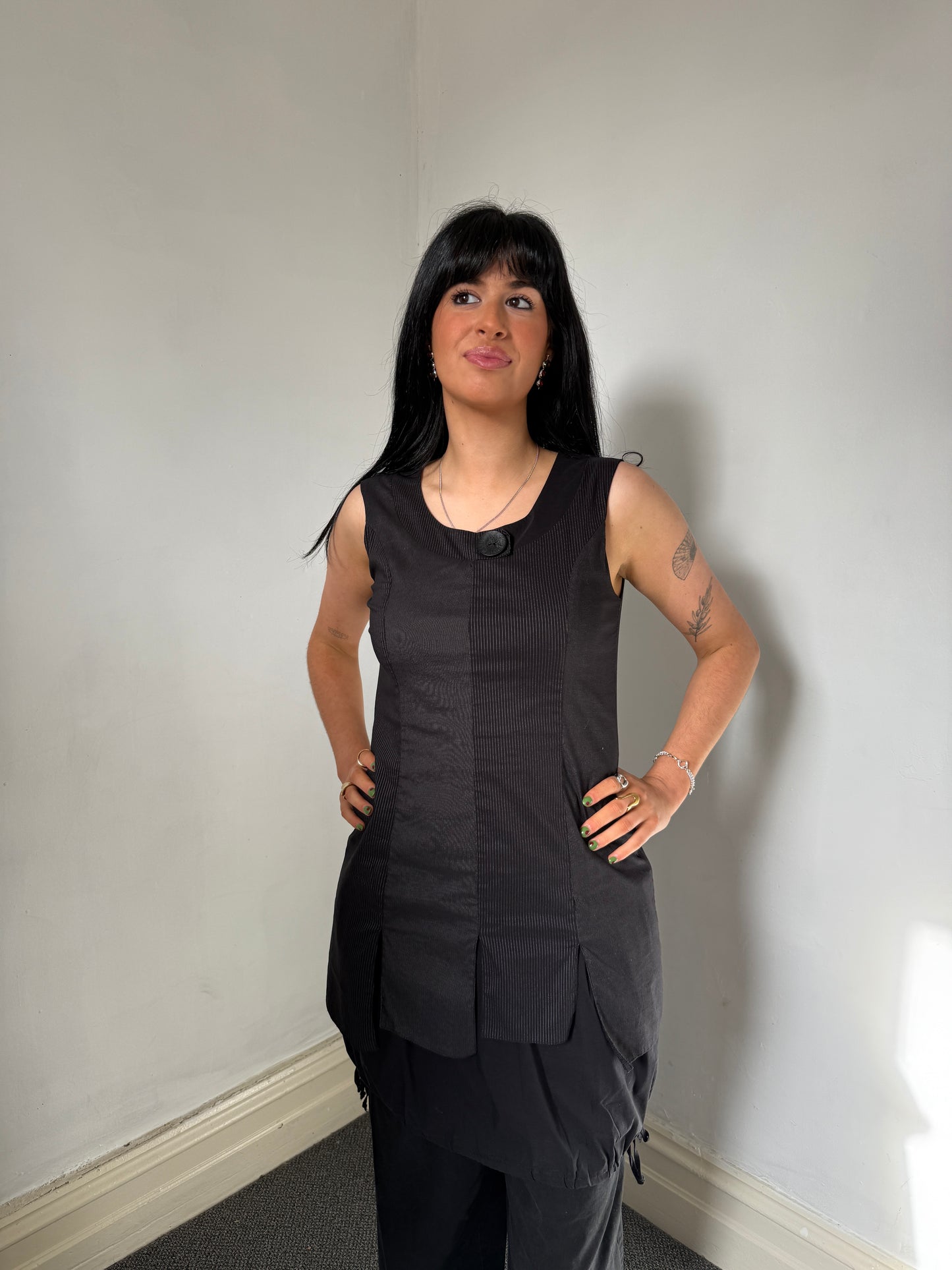 Grey Black Tunic Dress - Size 10