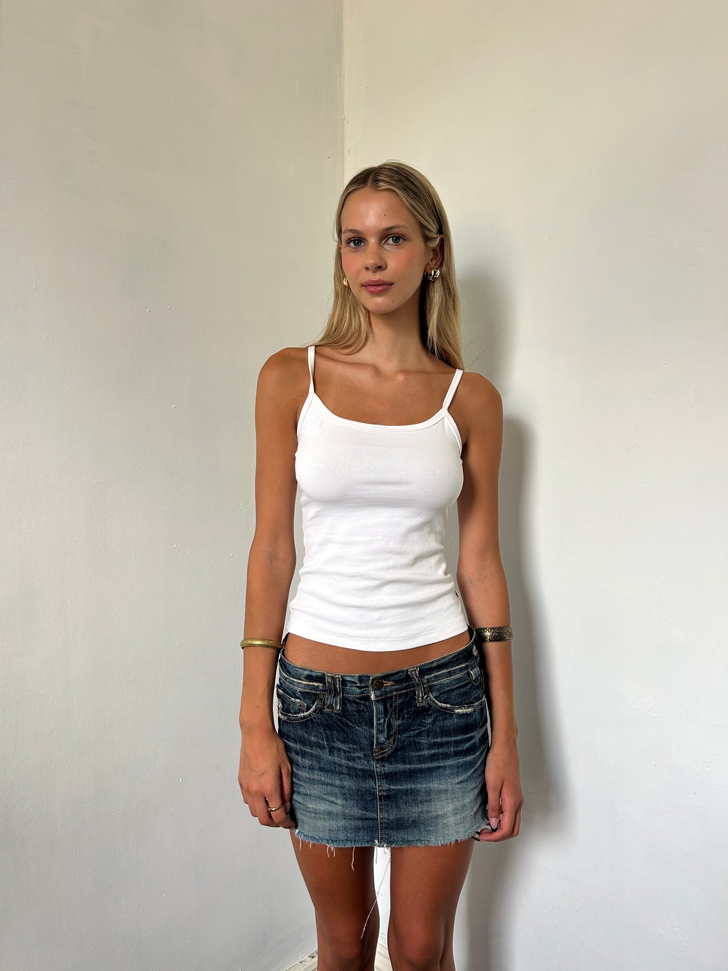 Denim Blue Mini Skirt - Size Medium