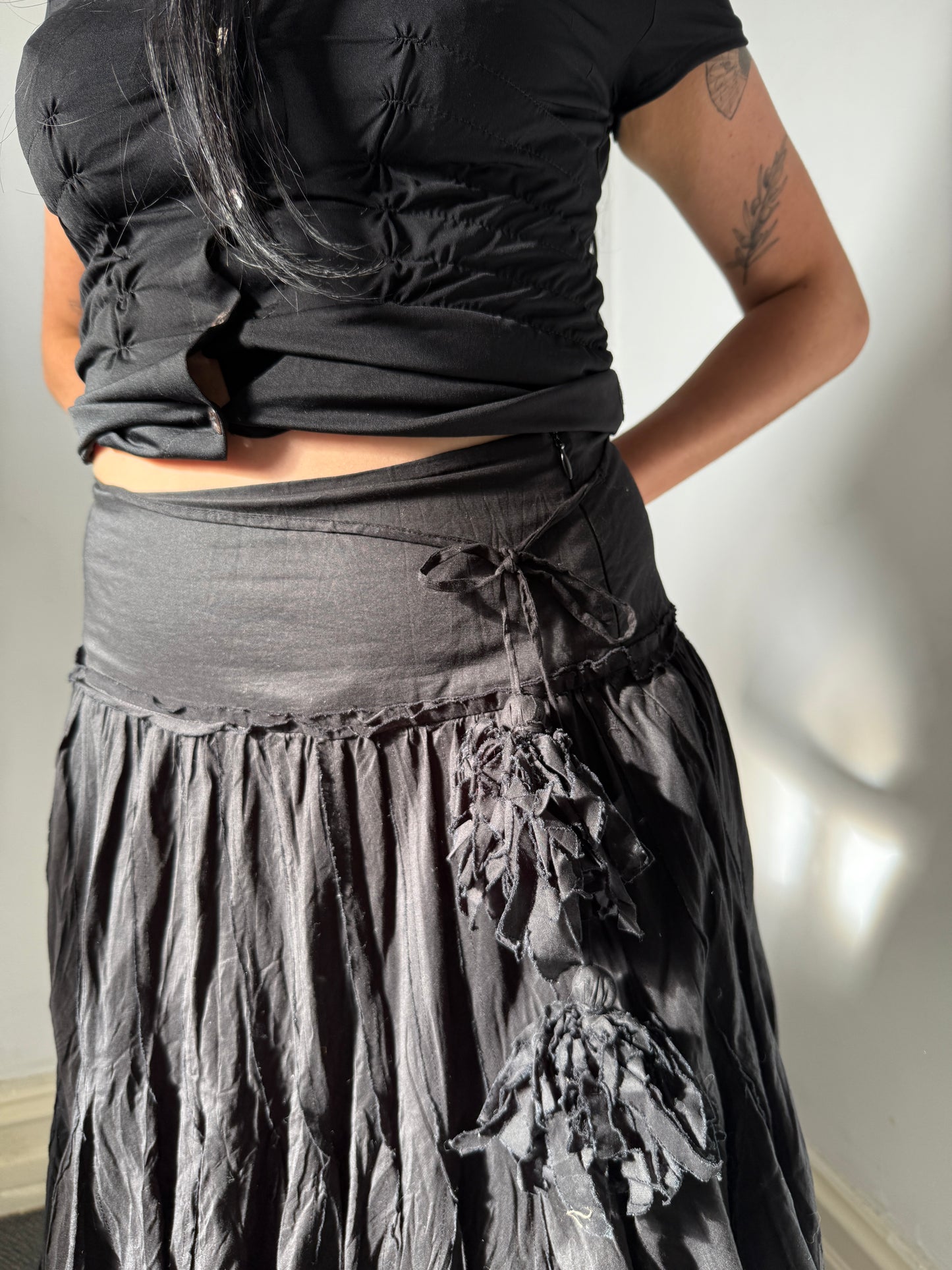 Black Long Layered Skirt - Size 10
