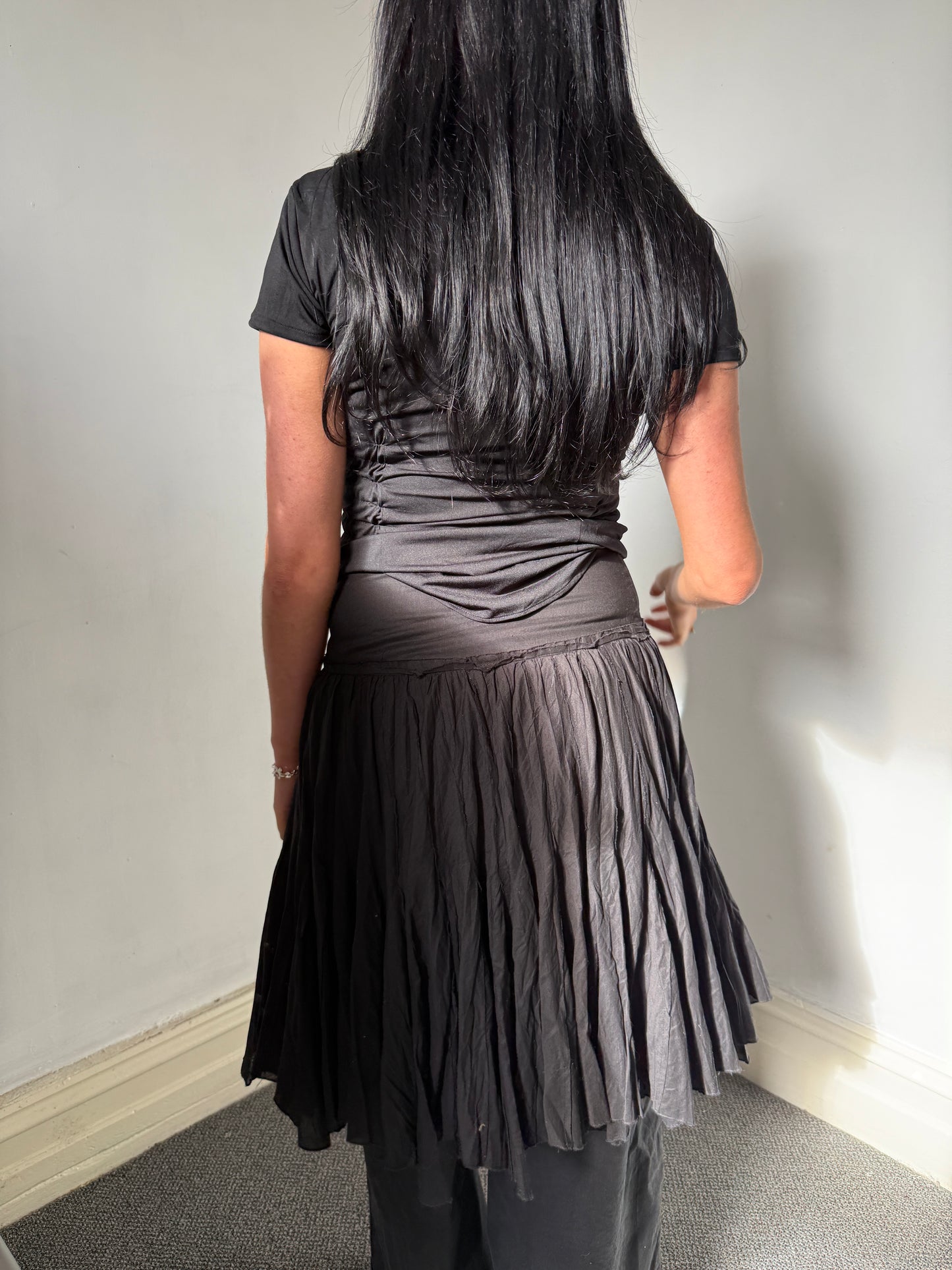 Black Long Layered Skirt - Size 10