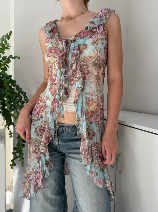 Purple Boho Tie Wrap Dress - Size Small