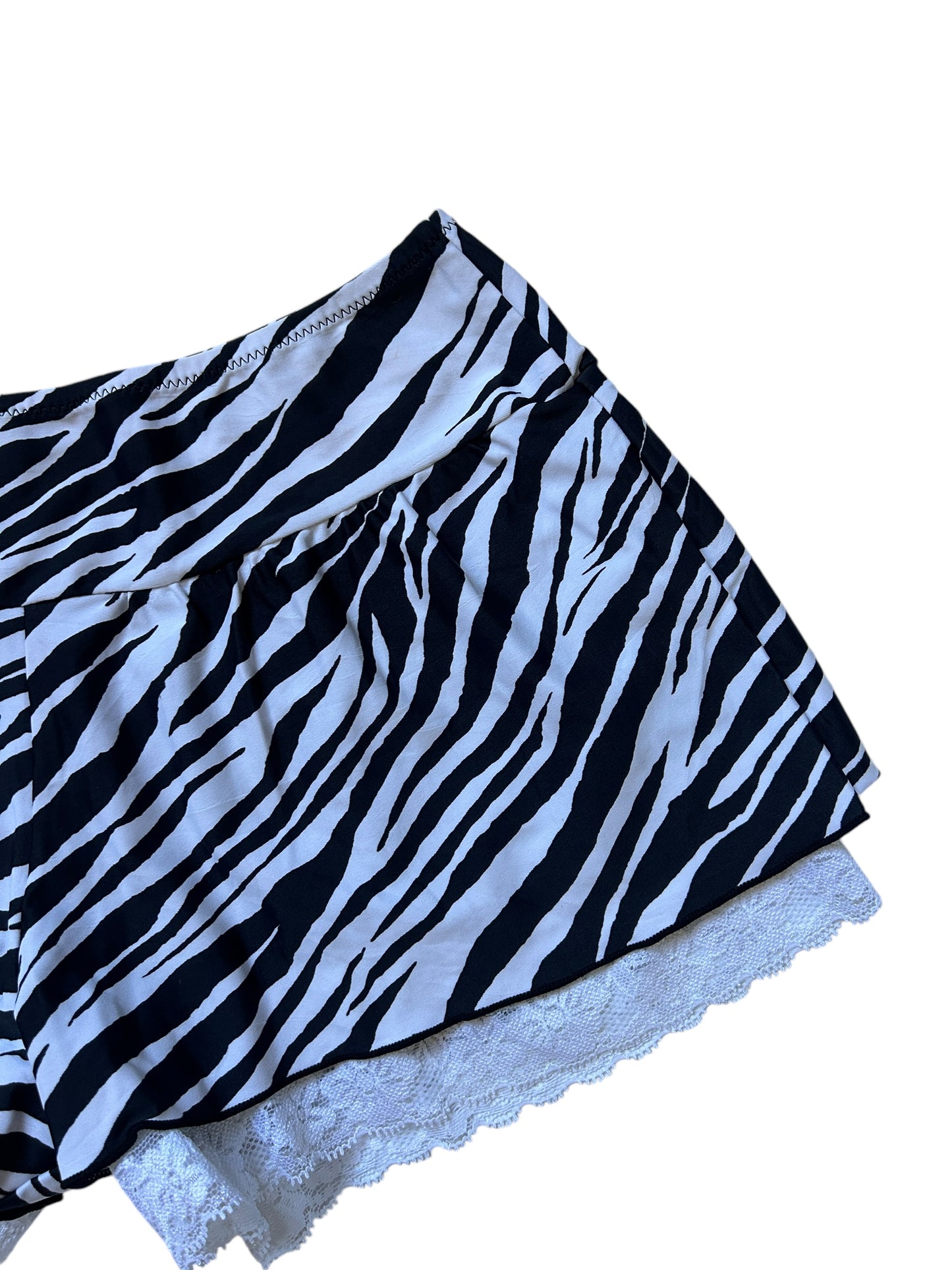 Black White Zebra Print Mini Shorts Bloomers - Size Small