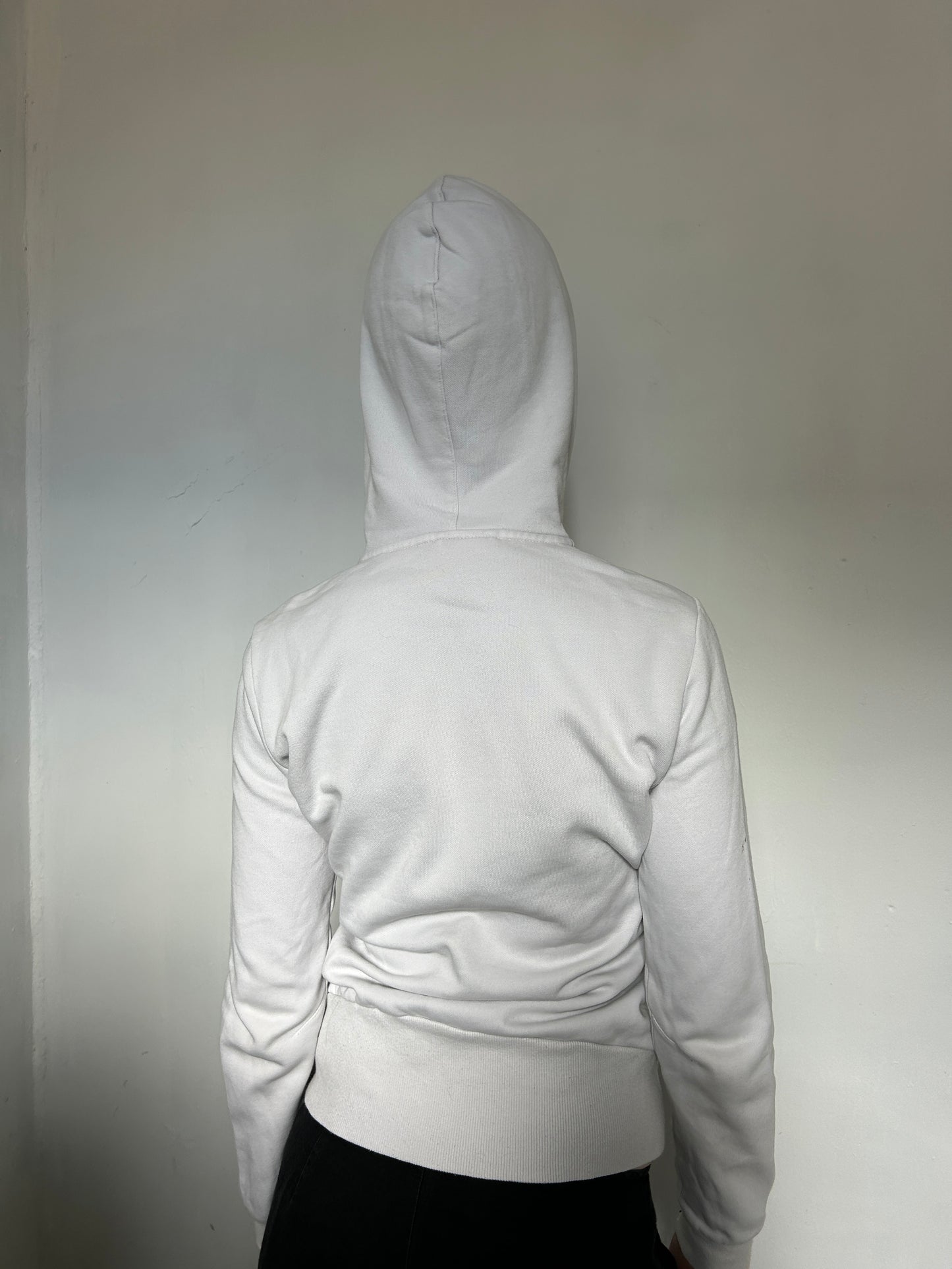 White Blue Puma Zip Up Hoodie - Size Medium