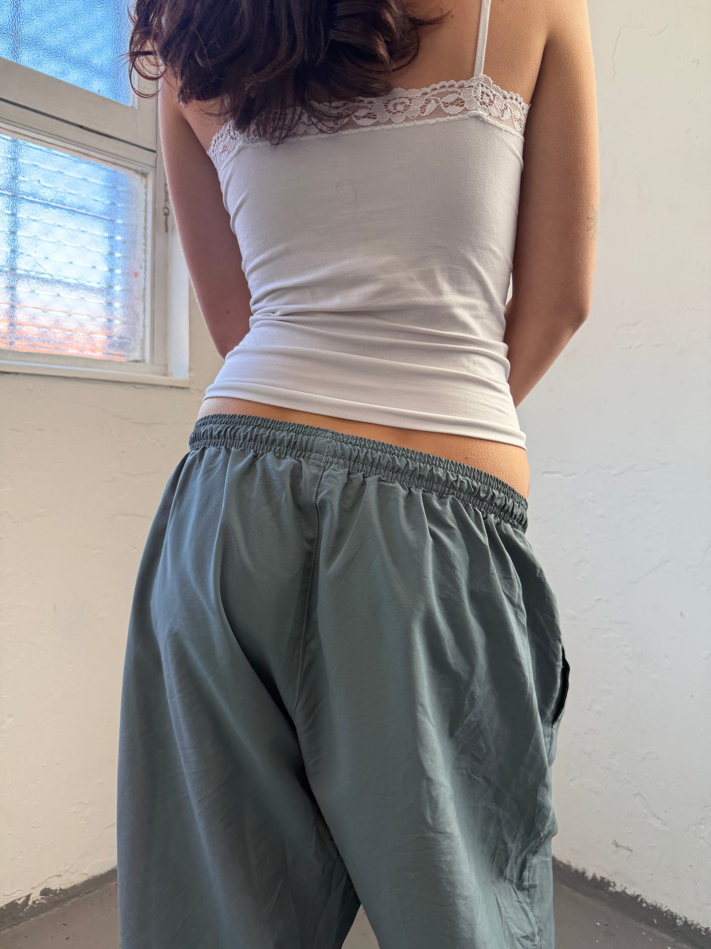 Blue/Grey Slouchy Capris - W30