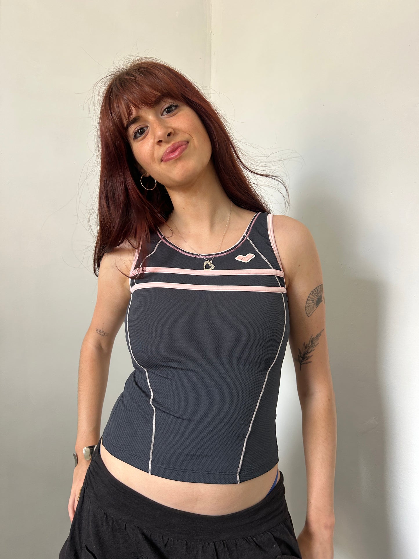 Grey Pink Swim Top Tank - Size Medium