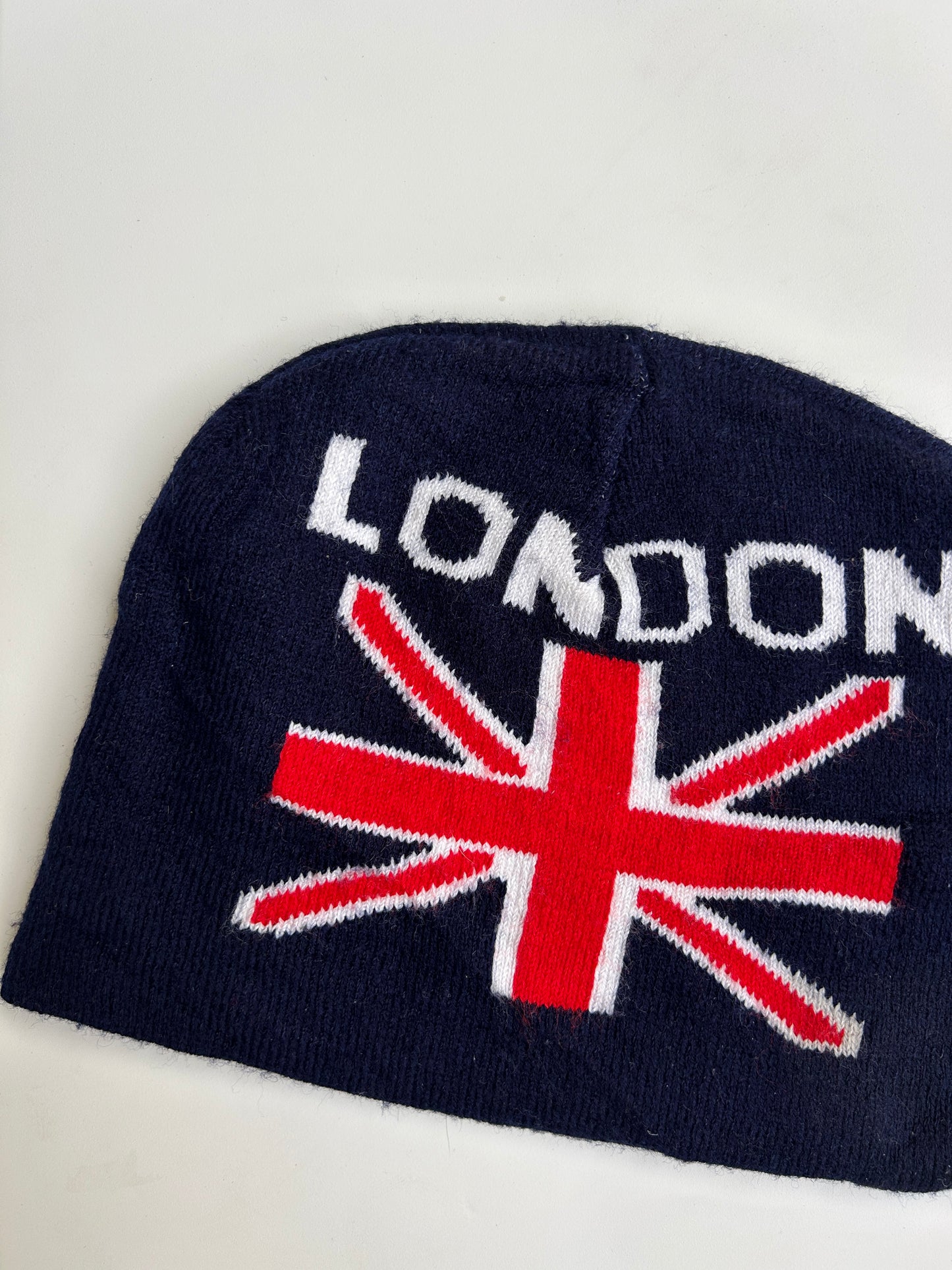 Navy Blue Red White London Beanie
