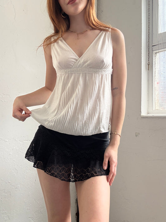 White Baby Doll Cotton Top - Size Small