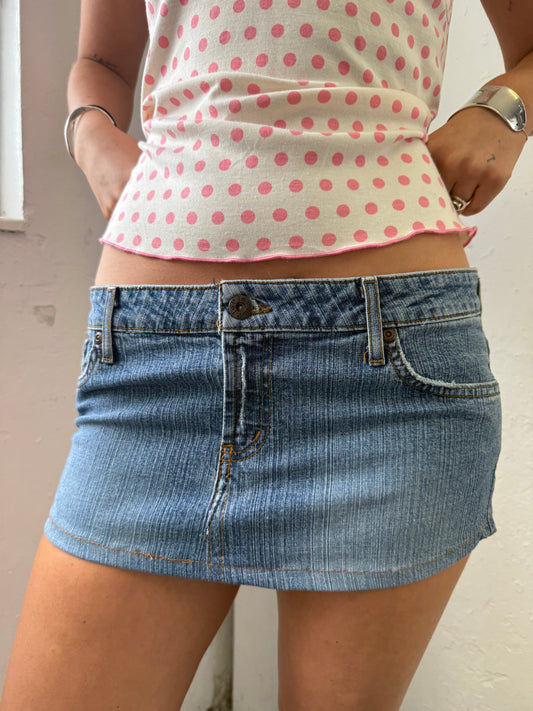 Denim Blue Mini Skirt - Size 10-12
