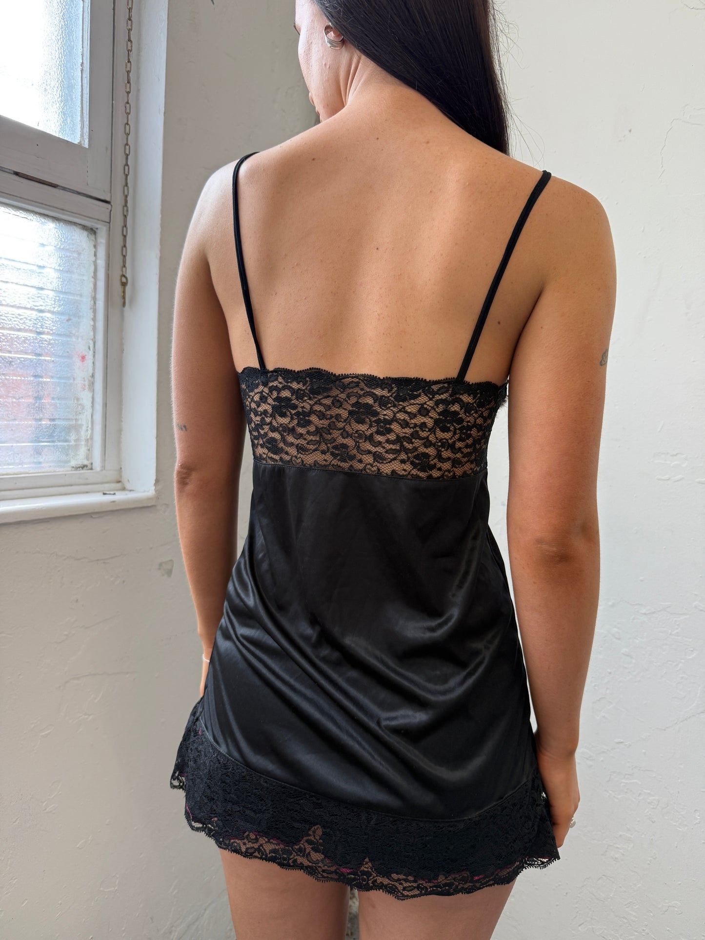 Black Lace Cami Top - Size Small
