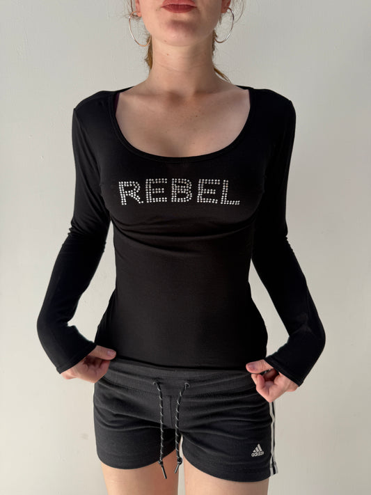 Black ‘Rebel’ Long Sleeve Top - Size Small